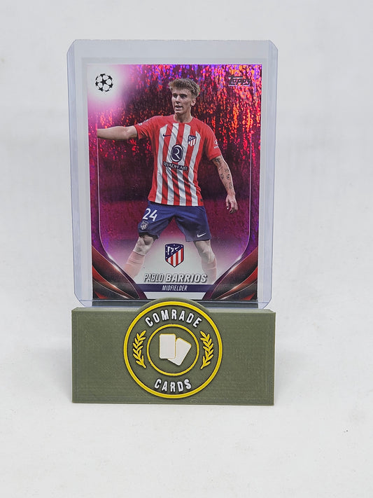 Pablo Barrios (Athletico Madrid) Pink Sparkle Parallel Topps UCC 2023-2024