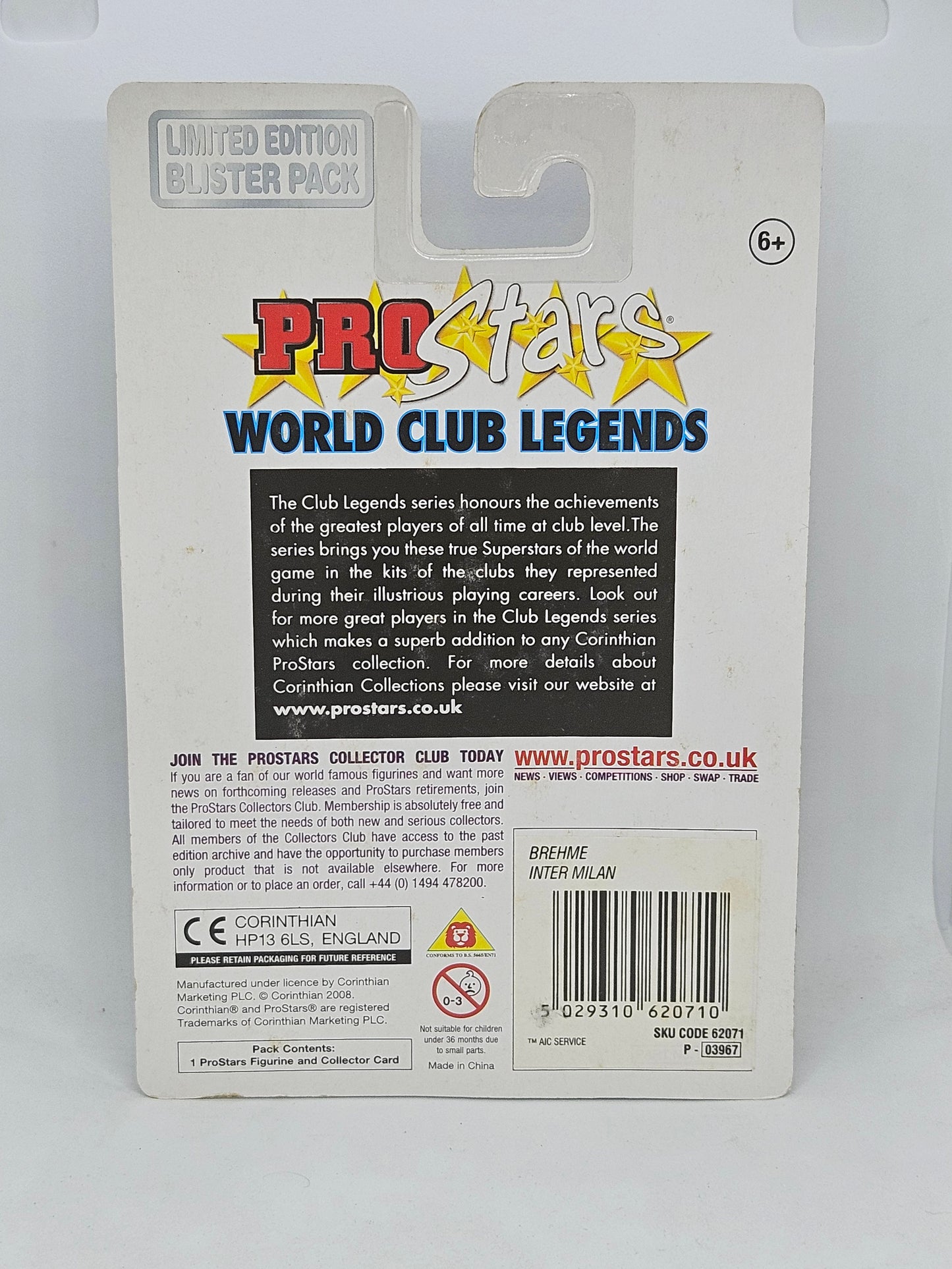 Andreas Brehme (Inter Milan) Pro Stars Blister Pack World Club Legends PRO1768