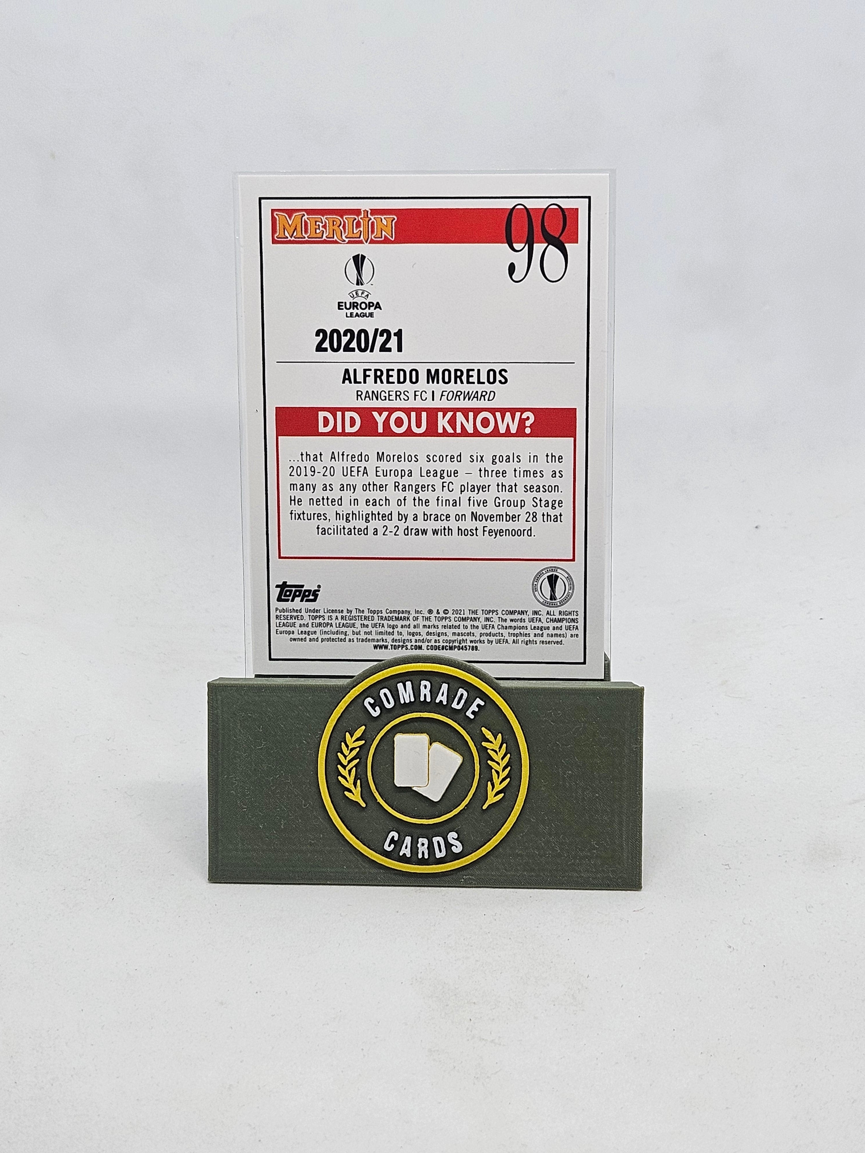 Alfredo Morelos (Rangers) Base Card Merlin Chrome 2020-2021