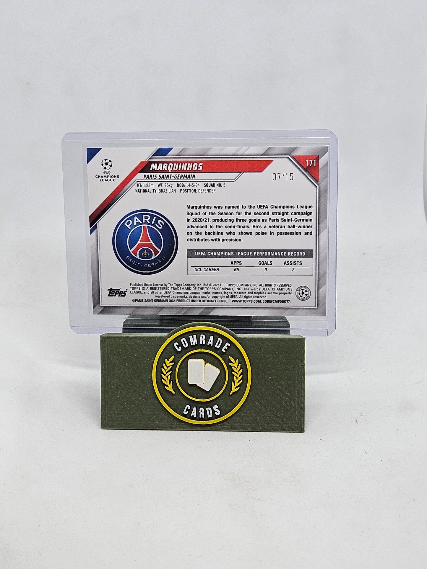 Marquinhos (PSG) 07/15 Topps UCC 2021/2022