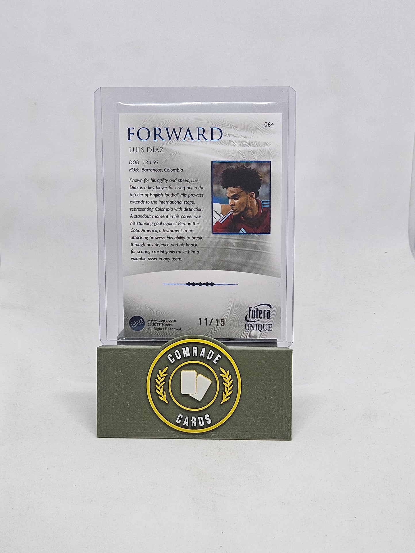 Luis Diaz (Colombia) 11/15 Futera Unique 2023