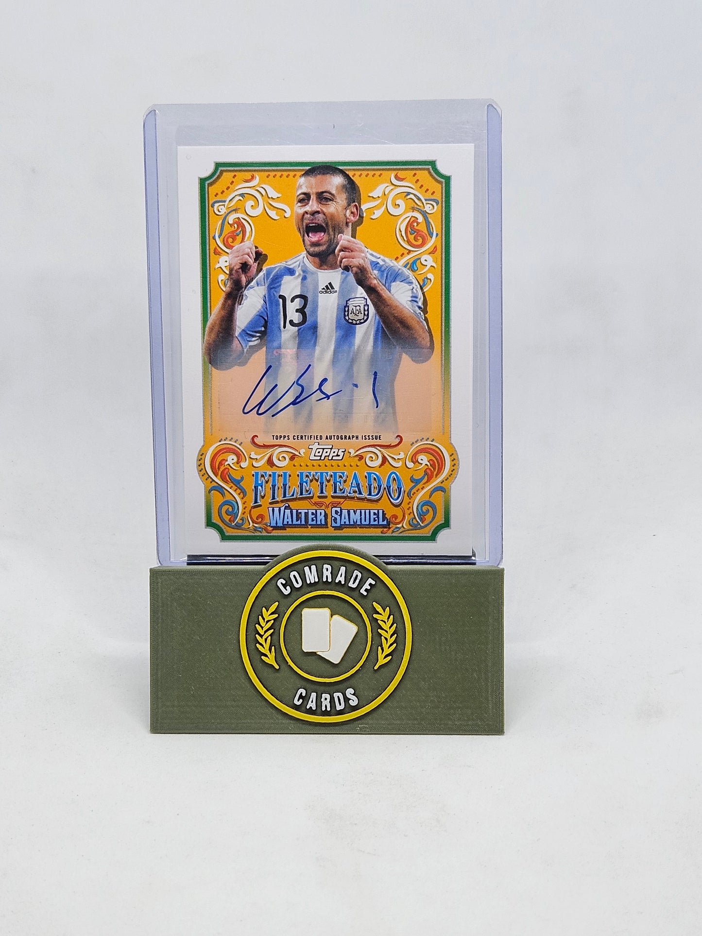 Walter Samuel (Argentina) Autographed Card Topps Fileteado 2023