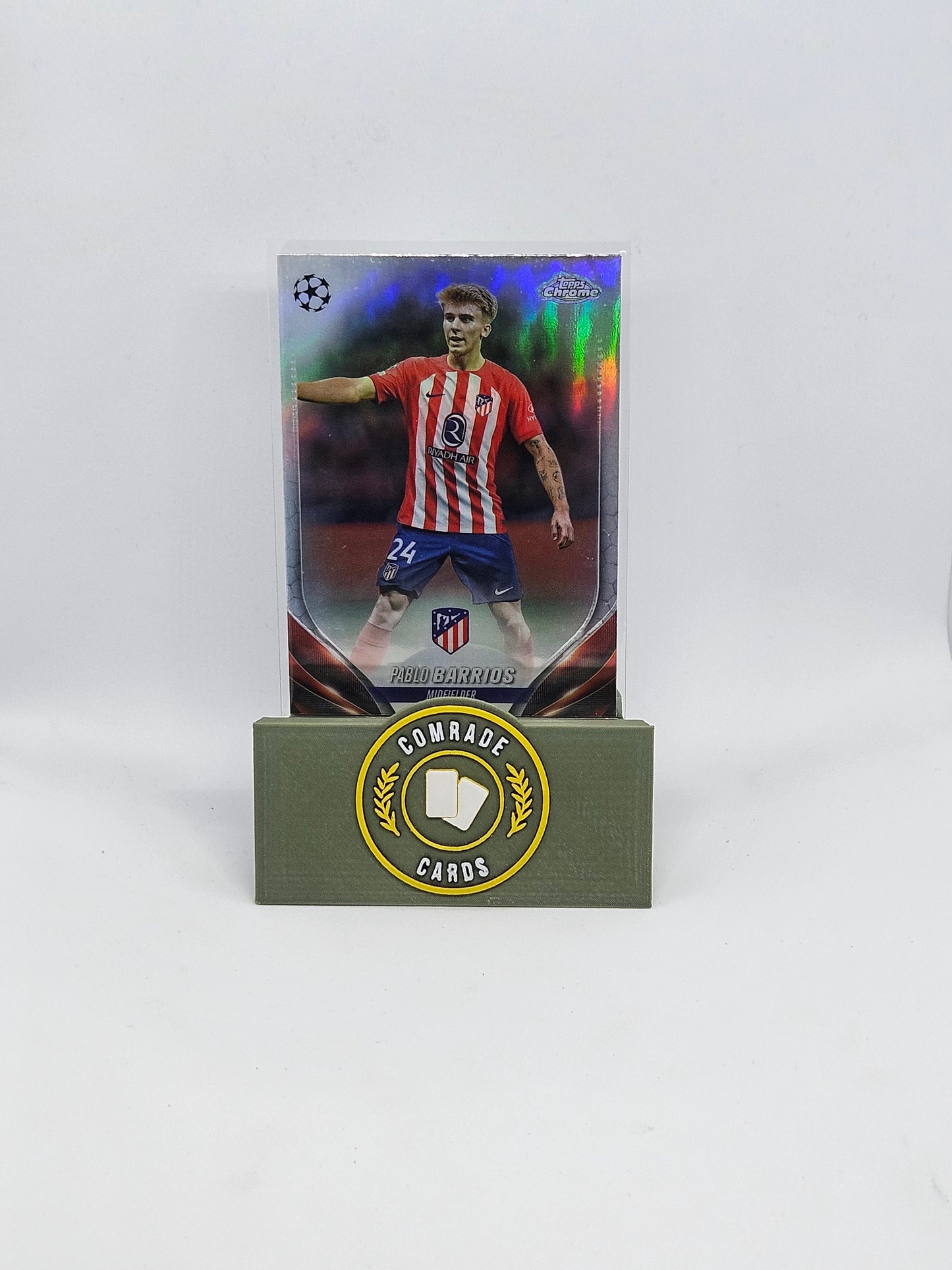 Pablo Barrios (Athletico Madrid) Refractor Parallel Topps Chrome 2023-2024