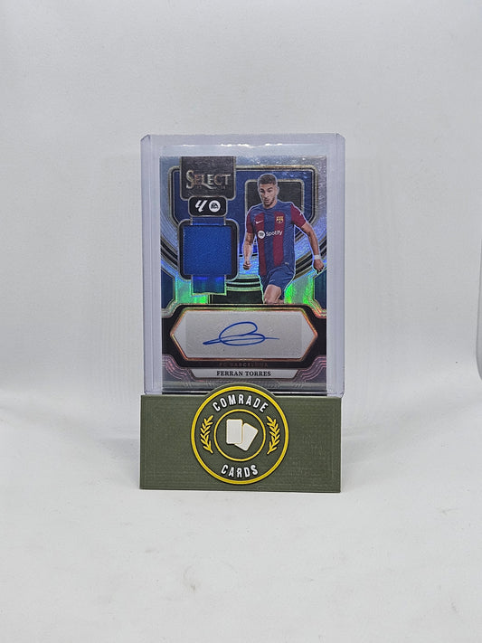 Ferran Torres (Barcelona) Autographed/Patch Select La Liga 2023-2024