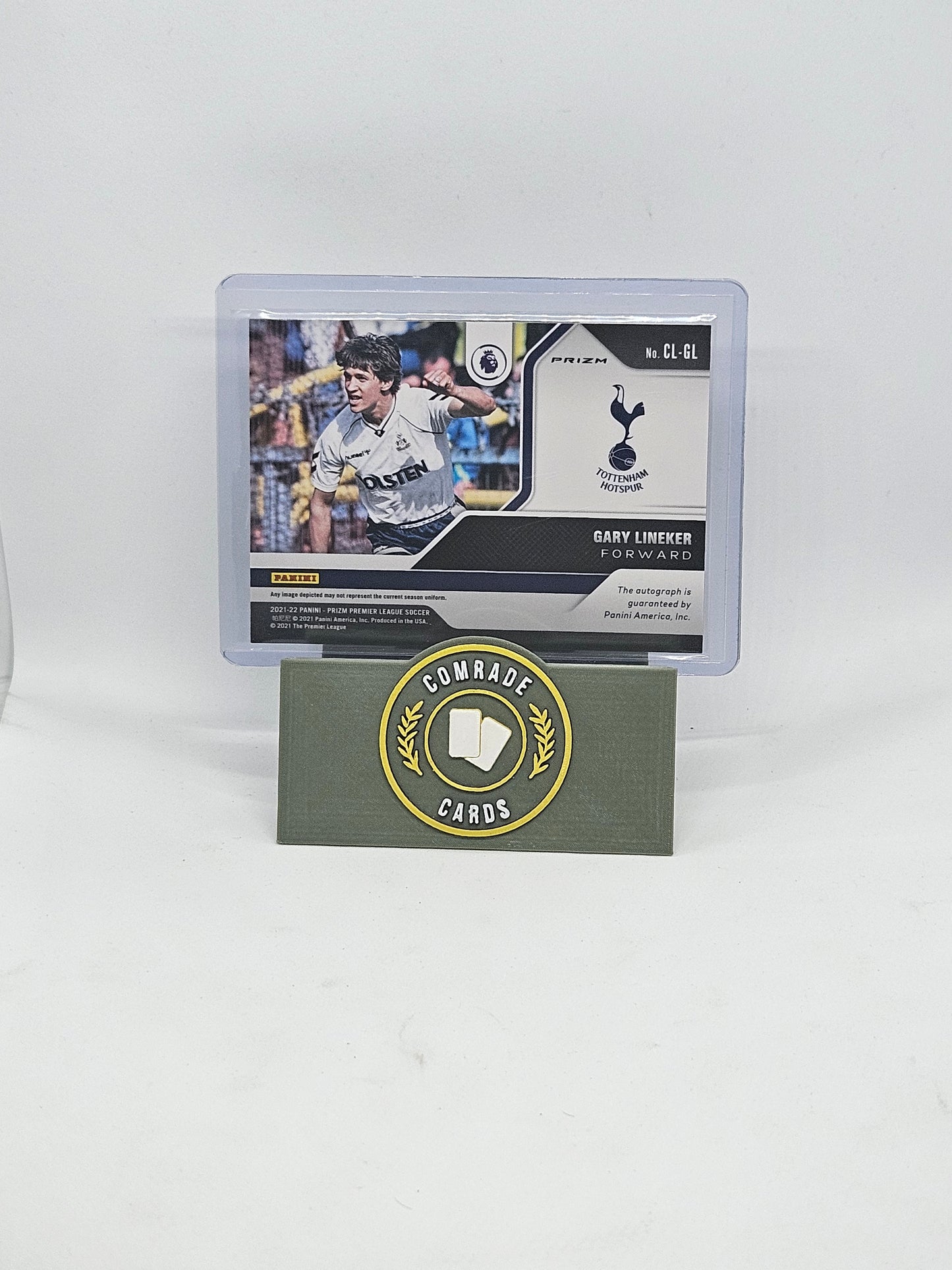 Gary Lineker (Tottenham) Red Autographed Card Prizm Premier League 2021-2022