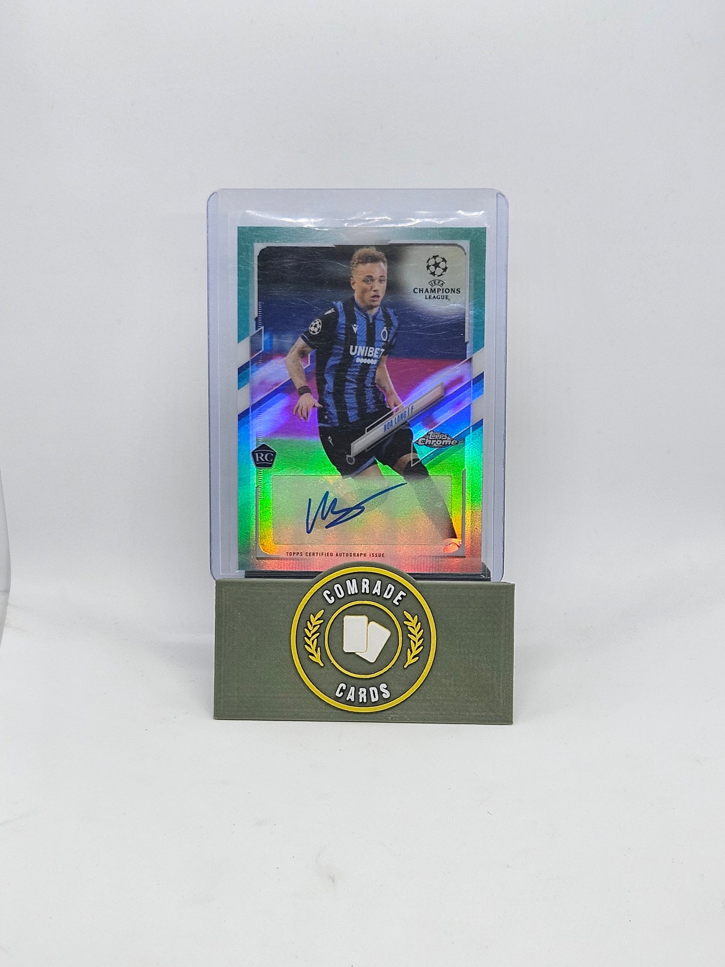 Noa Lang (Club Brugge) 053/199 Autographed Card Topps Chrome 2020-2021