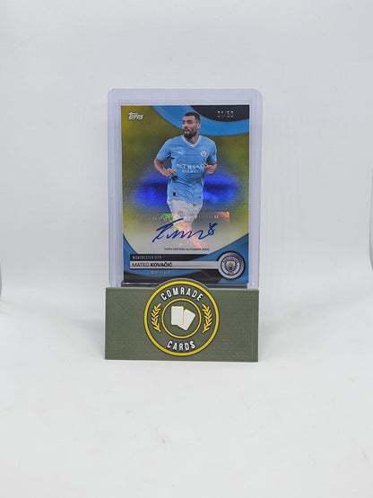 Mateo Kovacic (Man City) 31/50 Autographed Card Topps Man City Set 2023-2024