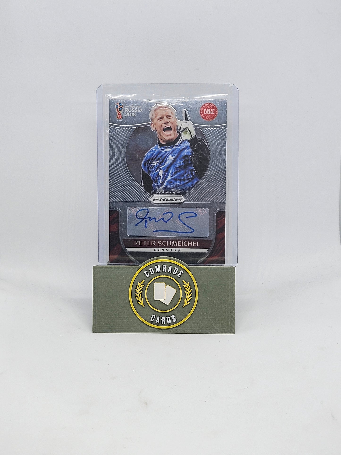 Peter Schmeichel (Denmark) Autographed Card Prizm World Cup Russia 2018