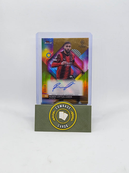 Ruben Loftus-Cheek (AC Milan) 10/50 Autographed Card Topps Finest 2023-2024