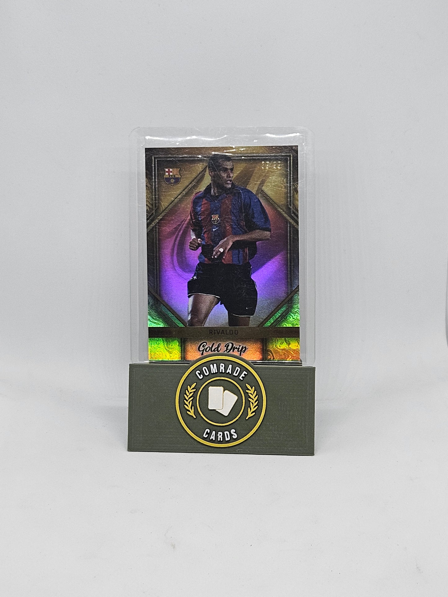 Rivaldo (Barcelona) 39/99 Gold Drip Topps Barcelona Set 2023-2024