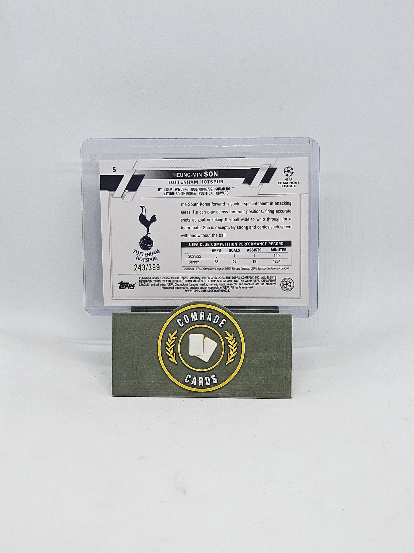 Heung-Min Son (Tottenham) 243/399 Topps UCC 2022-2023