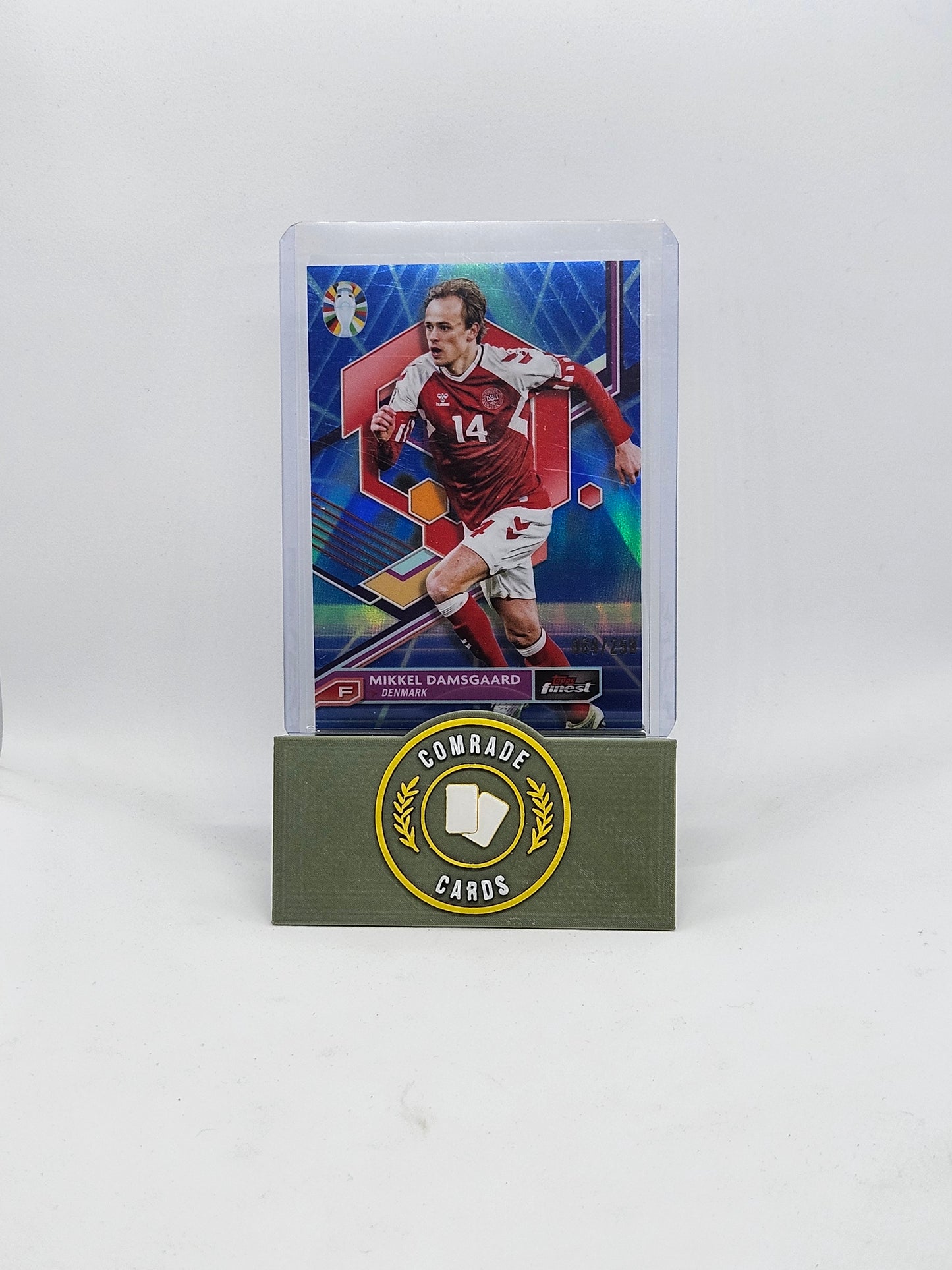 Mikkel Damsgaard (Denmark) 064/250 Topps Finest Euro 2024