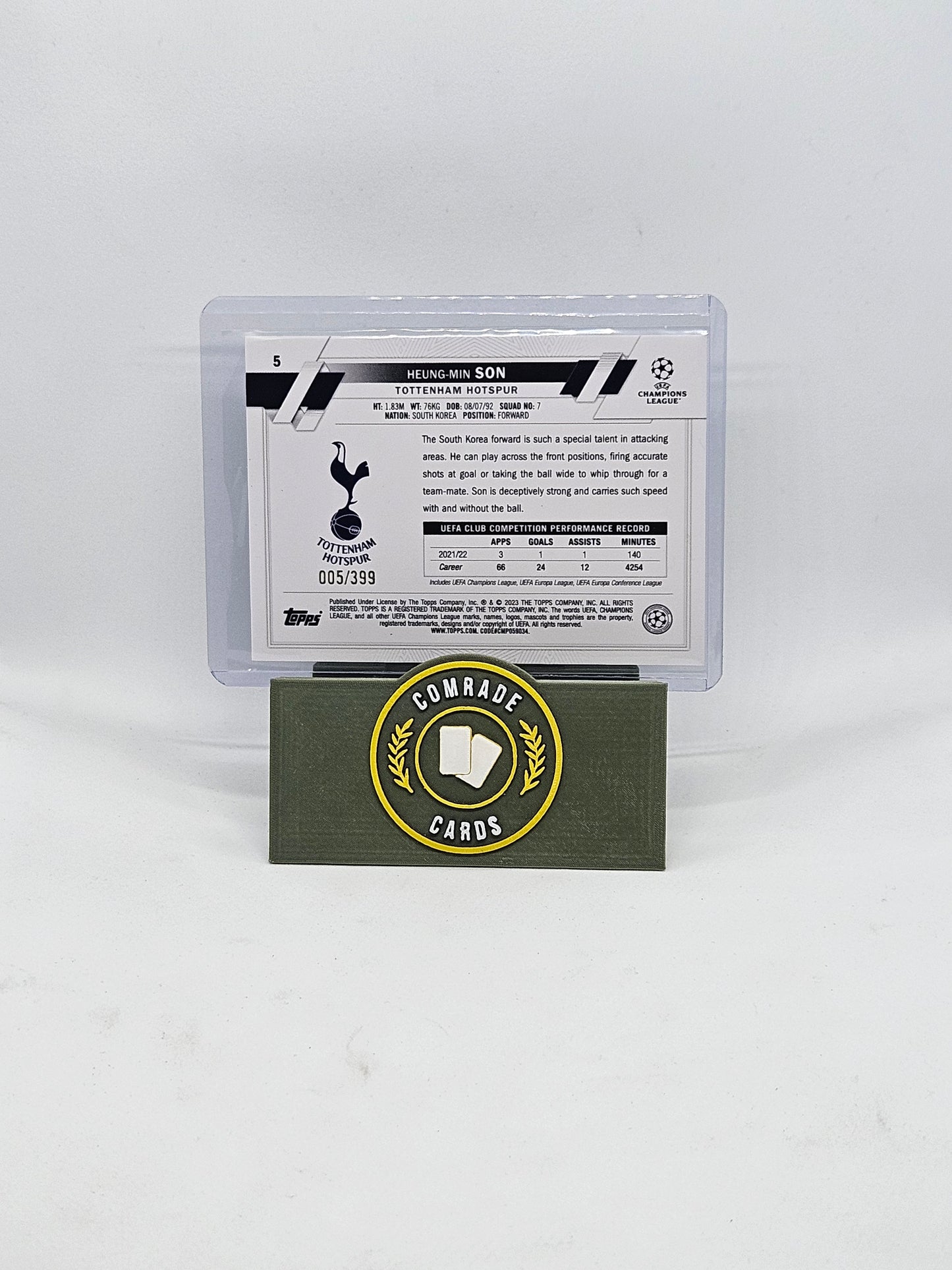 Heung-Min Son (Tottenham) 005/399 Topps UCC 2022-2023