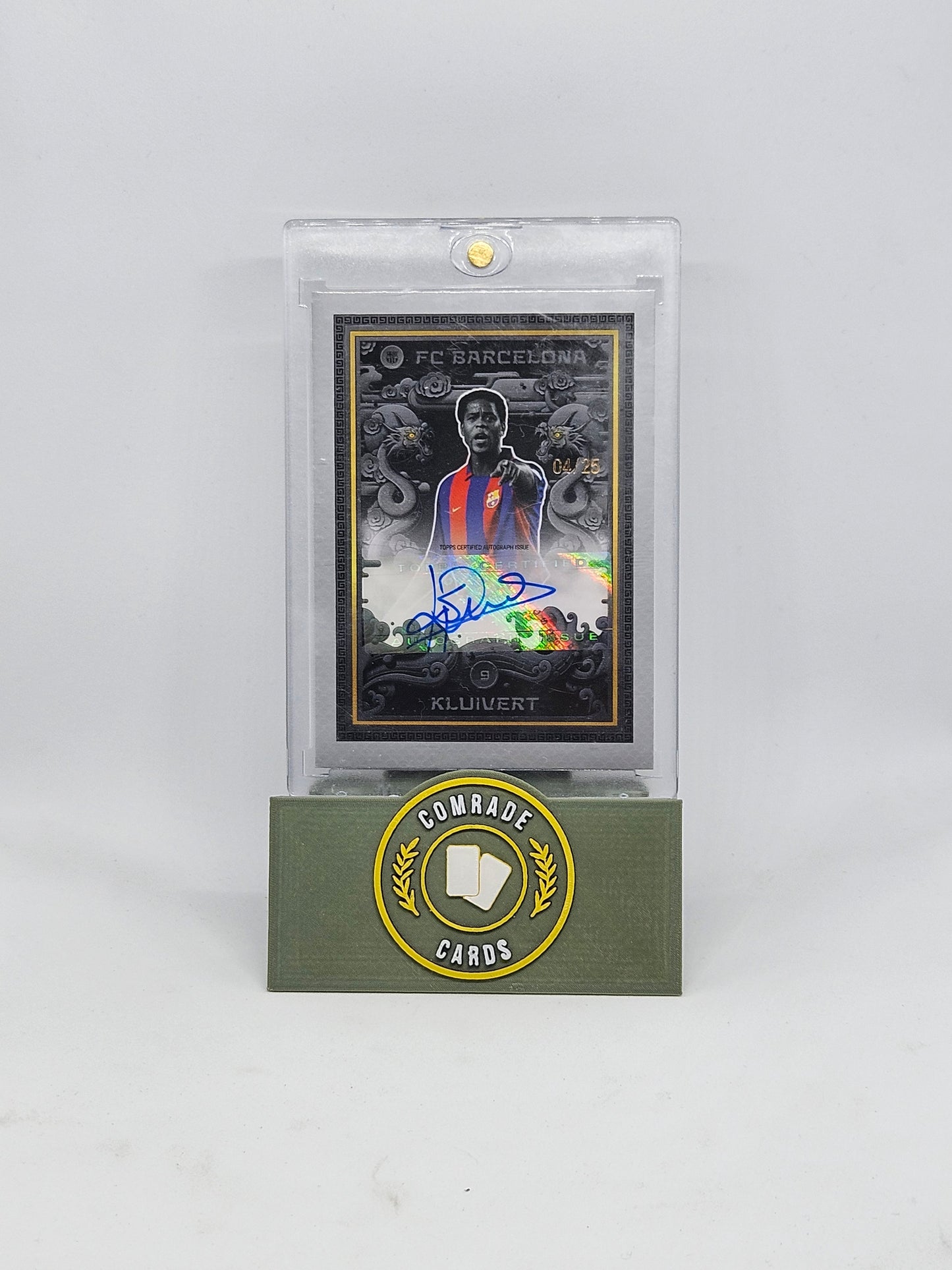 Patrick Kluivert (Barcelona) 04/25 Autographed Card Topps Barcelona Set 23/24