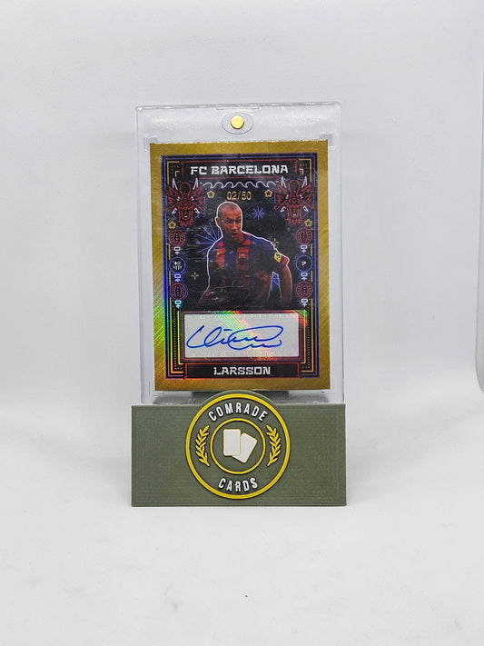 Henrick Larsson (Barcelona) 02/50 Autographed Card Topps Barcelona Set 23/24