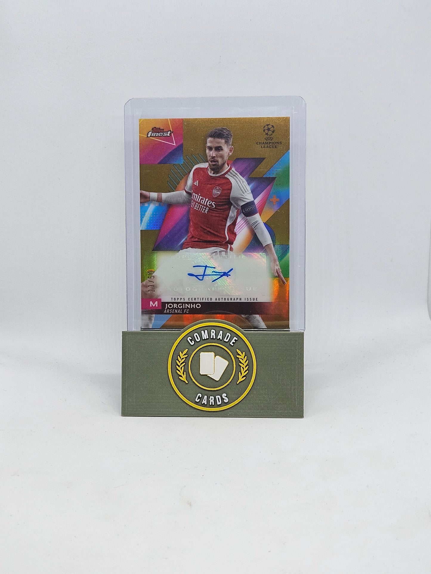 Jorginho (Arsenal) 23/50 Autographed Card Topps Finest 2023-2024