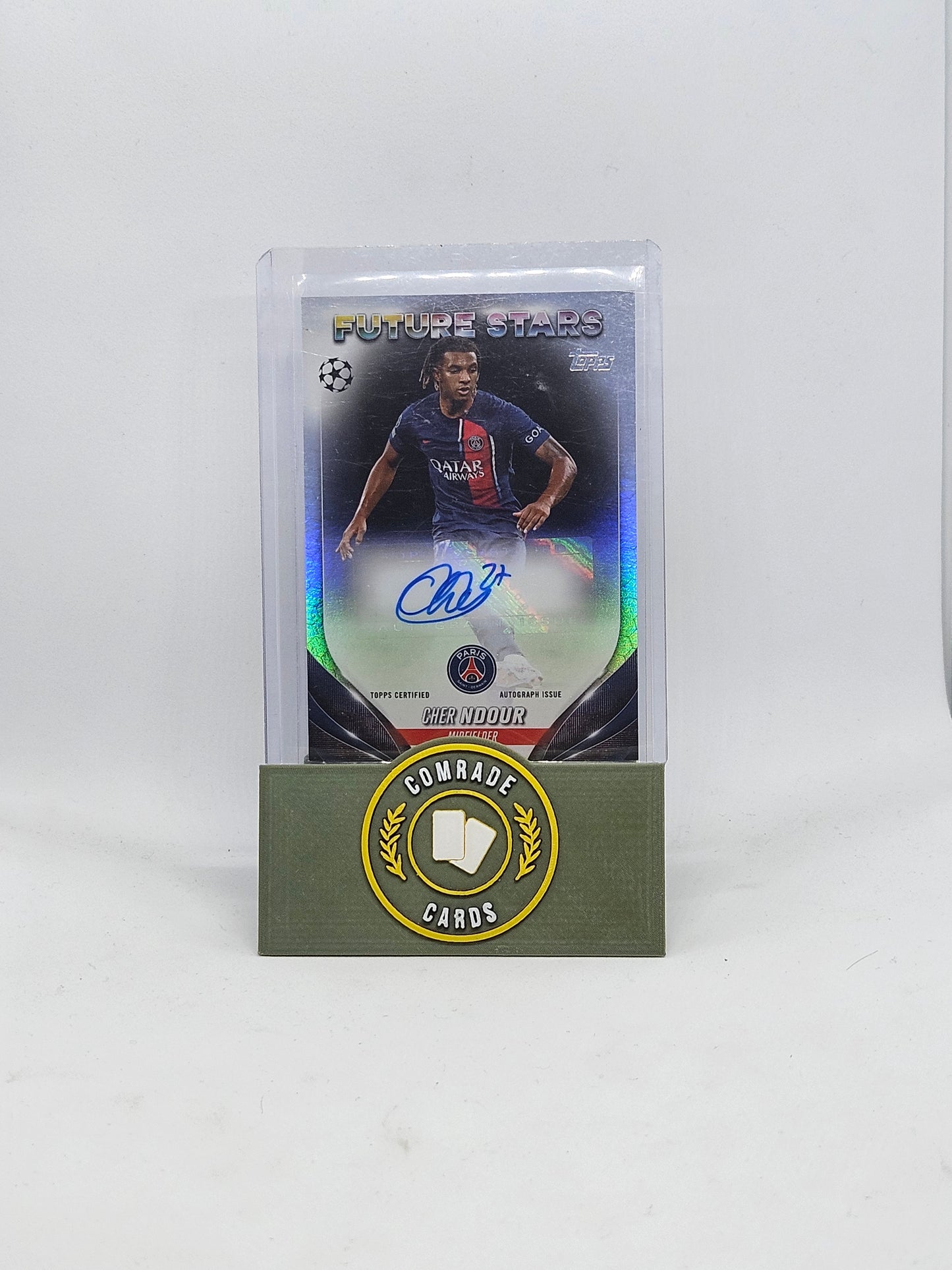 Cher Ndour (PSG) Autographed Card Topps UCC 2023-2024