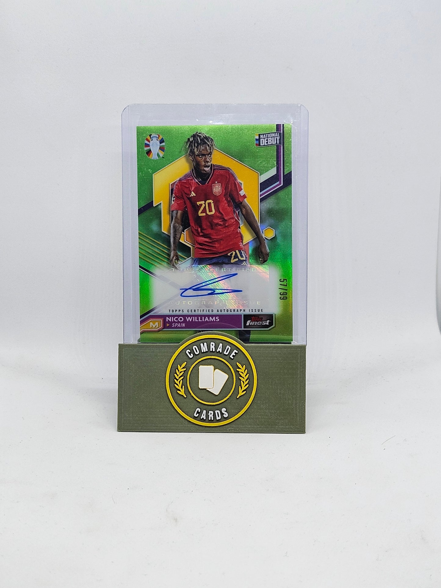 Nico Williams (Spain) 57/99 Autographed Card Topps Finest Euro 2024