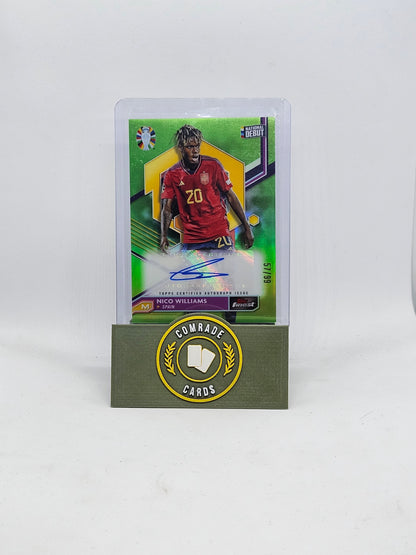 Nico Williams (Spain) 57/99 Autographed Card Topps Finest Euro 2024