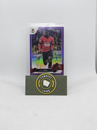 Jeremy Doku (Stade Rennais) Purple SSP Parallel Topps Chrome 2022-2023