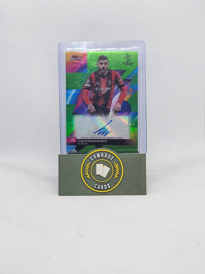 Theo Hernandez (AC Milan) 15/99 Autographed Card Topps Finest 2023-2024