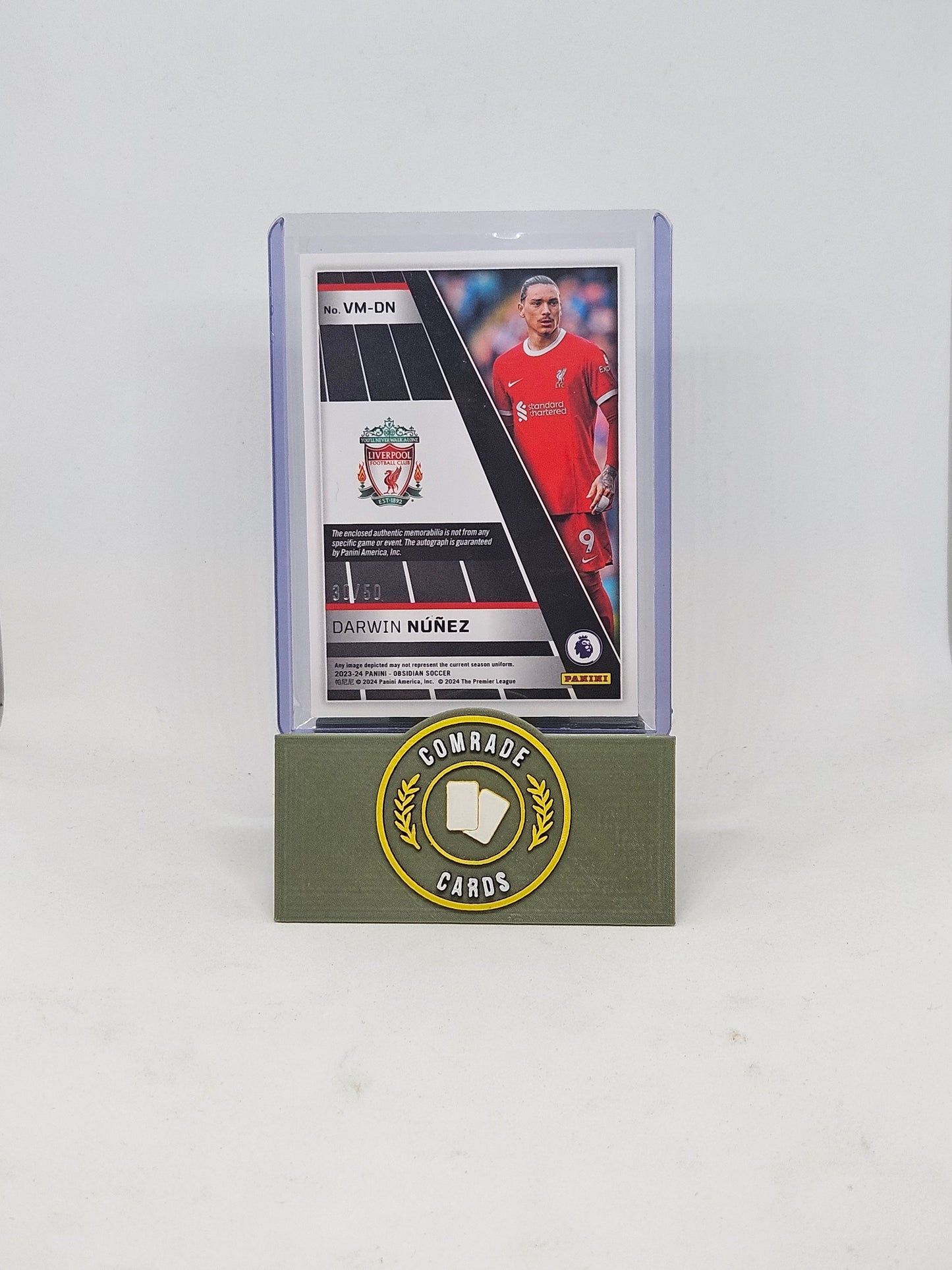 Darwin Nunez (Liverpool) 30/50 Autographed/Patch Obsidian 2023-2024