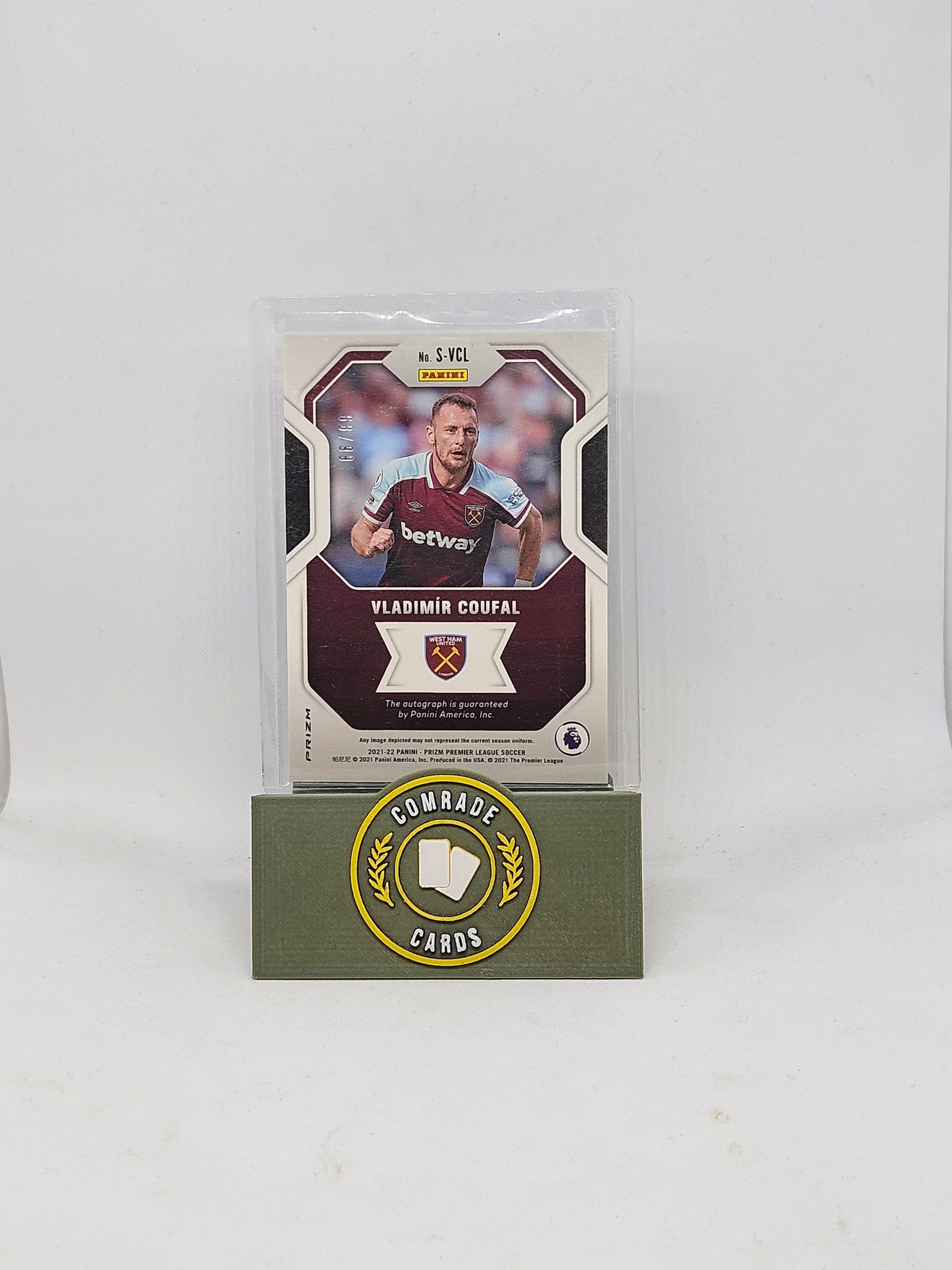 Vladimir Coufal (West Ham) 68/99 Autographed Card Prizm Premier League 2021-2022