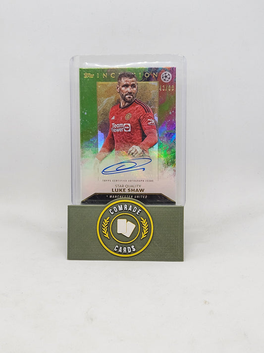 Luke Shaw (Man United) 43/99 Autographed Card Topps Inception 2023-2024