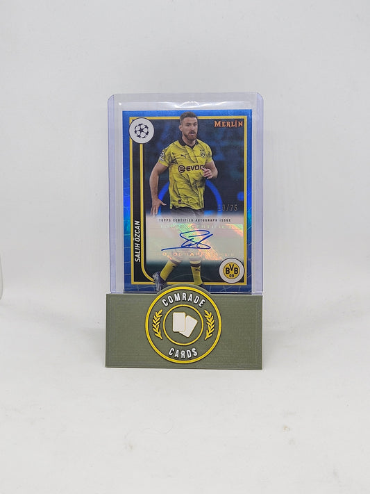 Salih Ozcan (Dortmund) 10/75 Autographed Card Topps Merlin Chrome 2023-2024