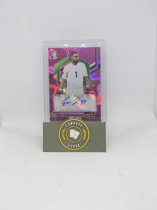 Gianluigi Donnarumma (Italy) 11/75 Autographed Card Topps Finest Euro 2024