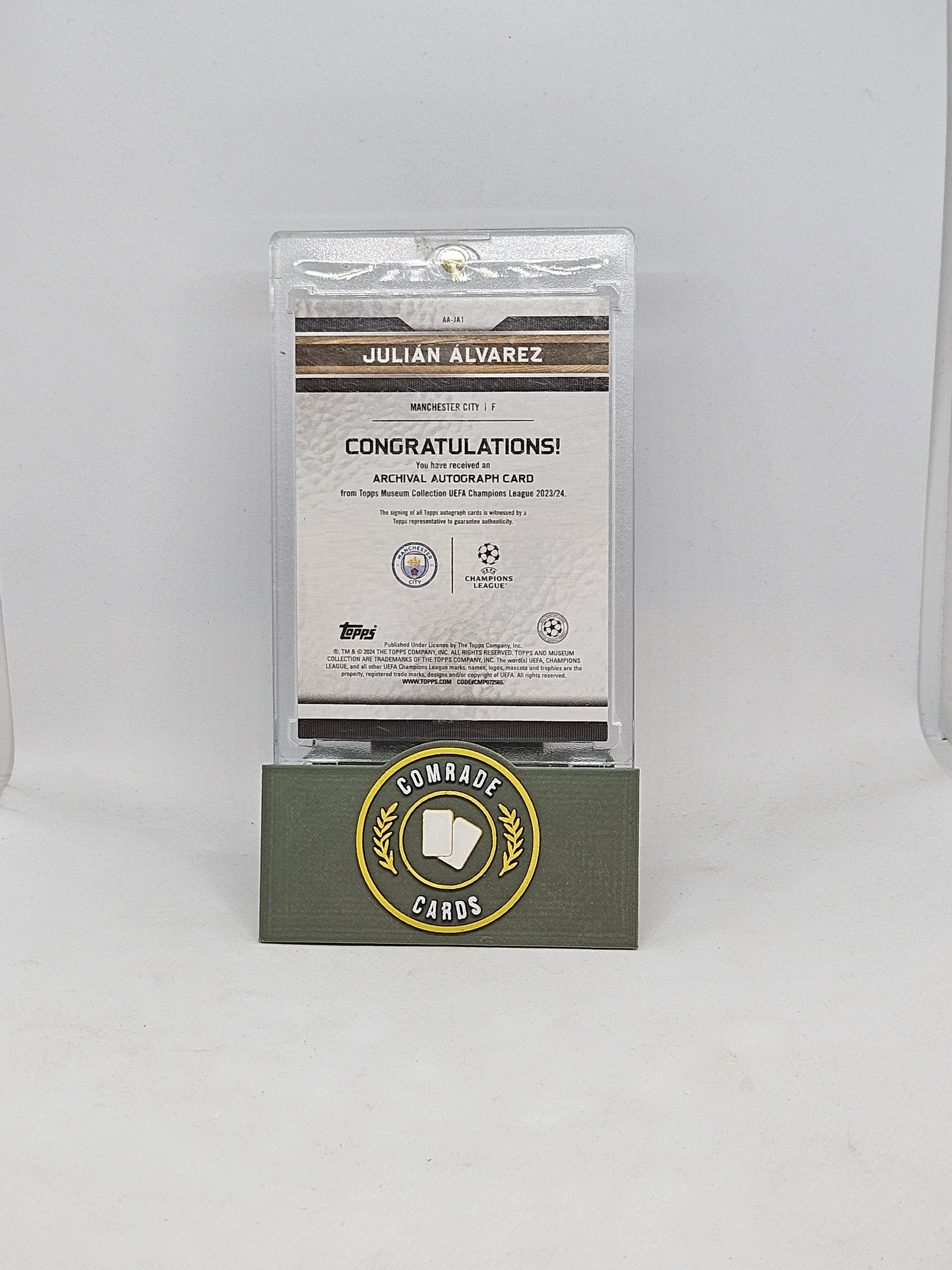 Julian Alvarez (Man City) 12/25 Autographed Card Topps Museum 2023-2024