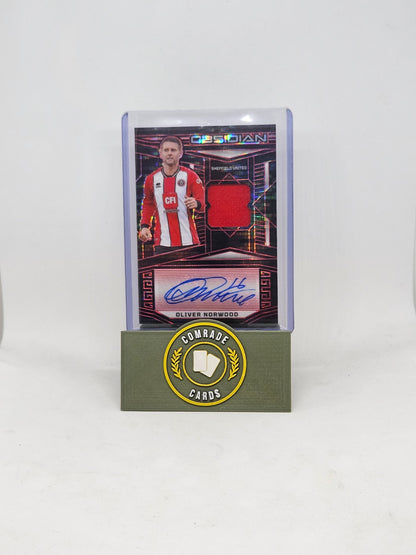 Oliver Norwood (Sheffield United) 43/49 Autographed/Patch Obsidian 2023-2024