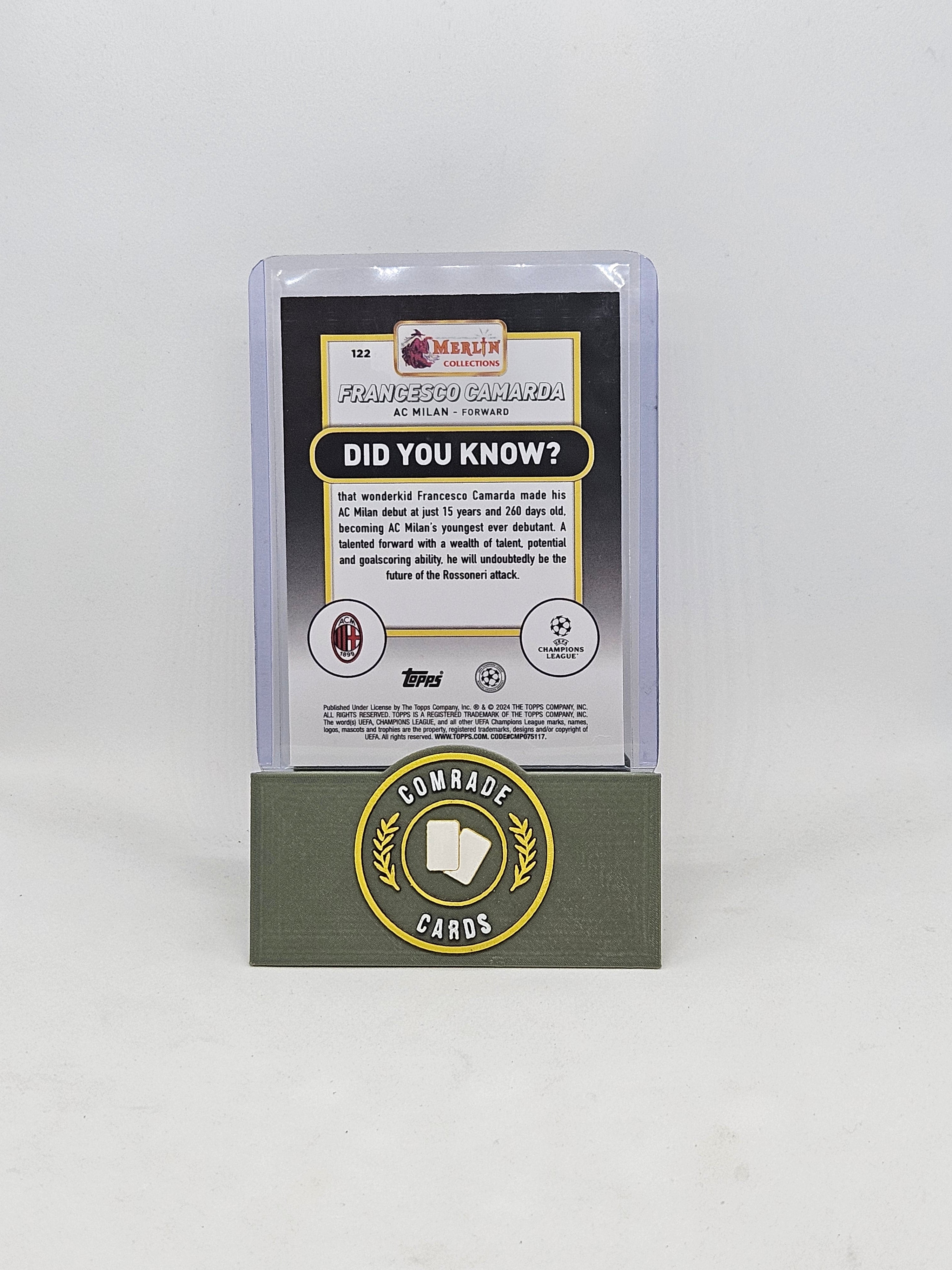 Francesco Camarda (AC Milan) 18/25 Topps Merlin Chrome 2023-2024