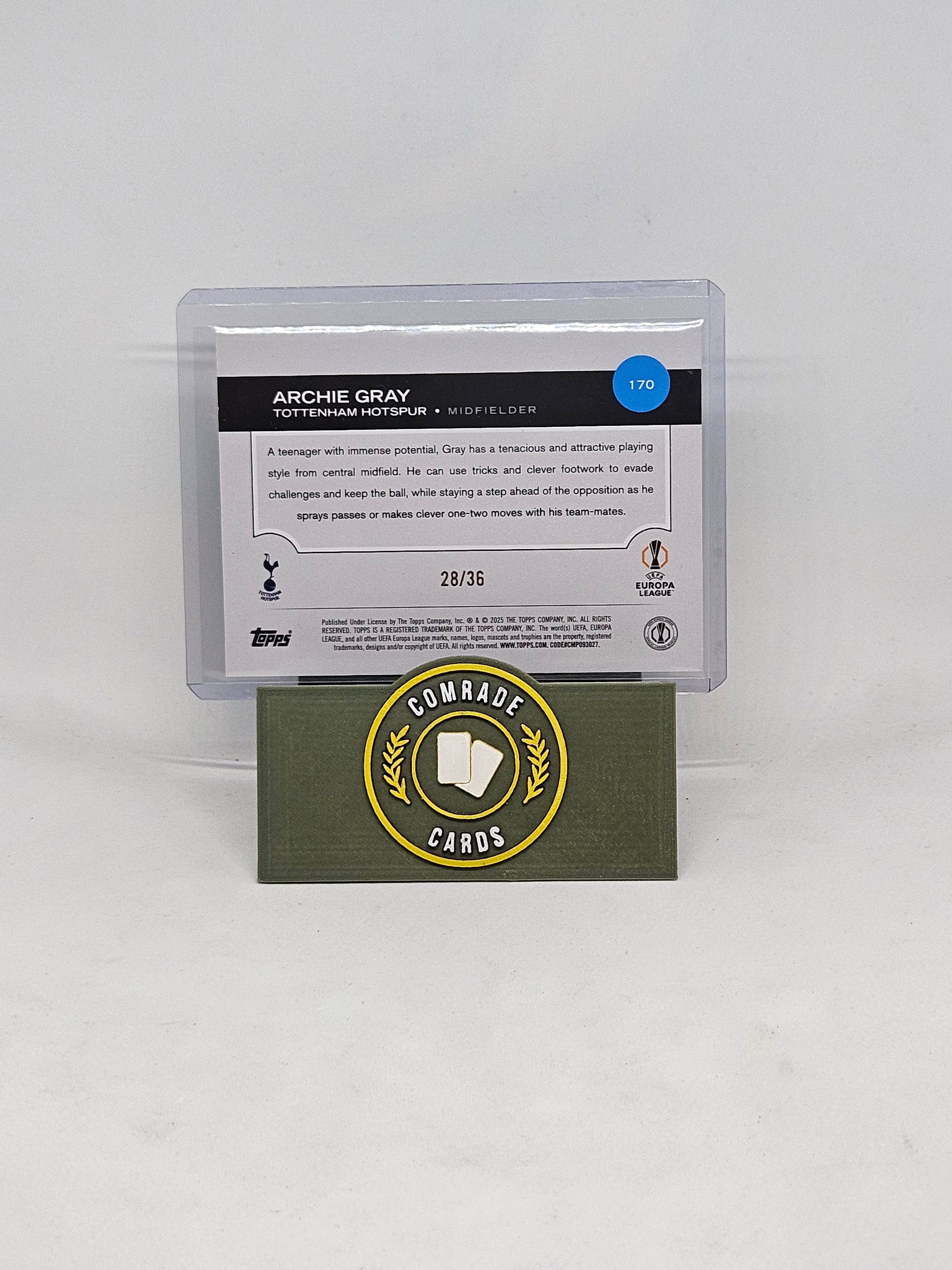 Archie Gray (Tottenham) 28/36 Topps UCC 2024-2025