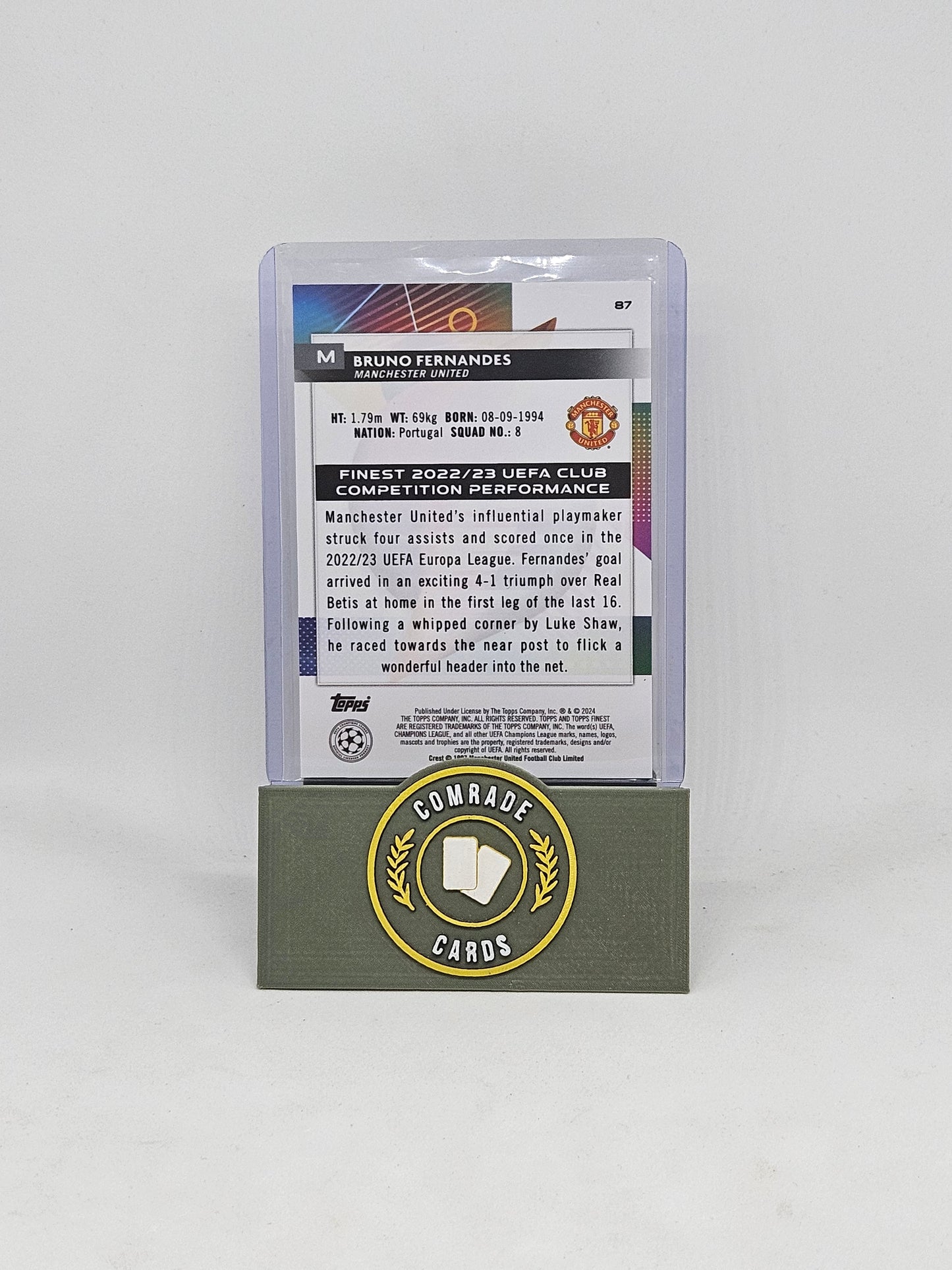 Bruno Fernandes (Man United) 51/75 Topps Finest 2023-2024
