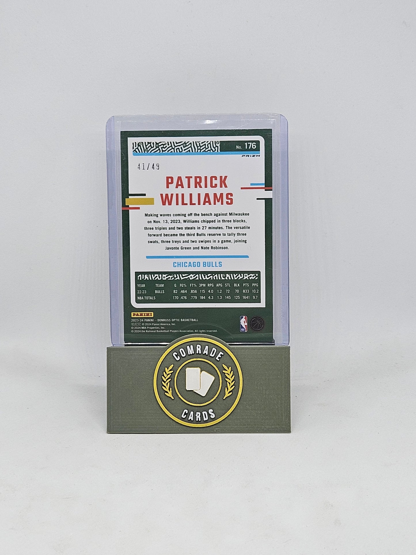 Patrick Williams (Chicago Bulls) 41/49 Donruss Optic Basketball 2023-2024