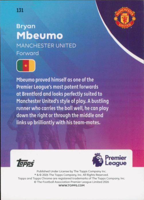 2026 Topps Chrome Premier League #131 Bryan Mbeumo