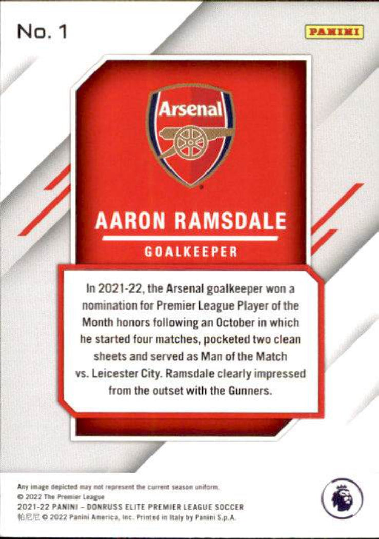 #1 (Arsenal) Aaron Ramesdale Base Donruss Elite 2021-2022