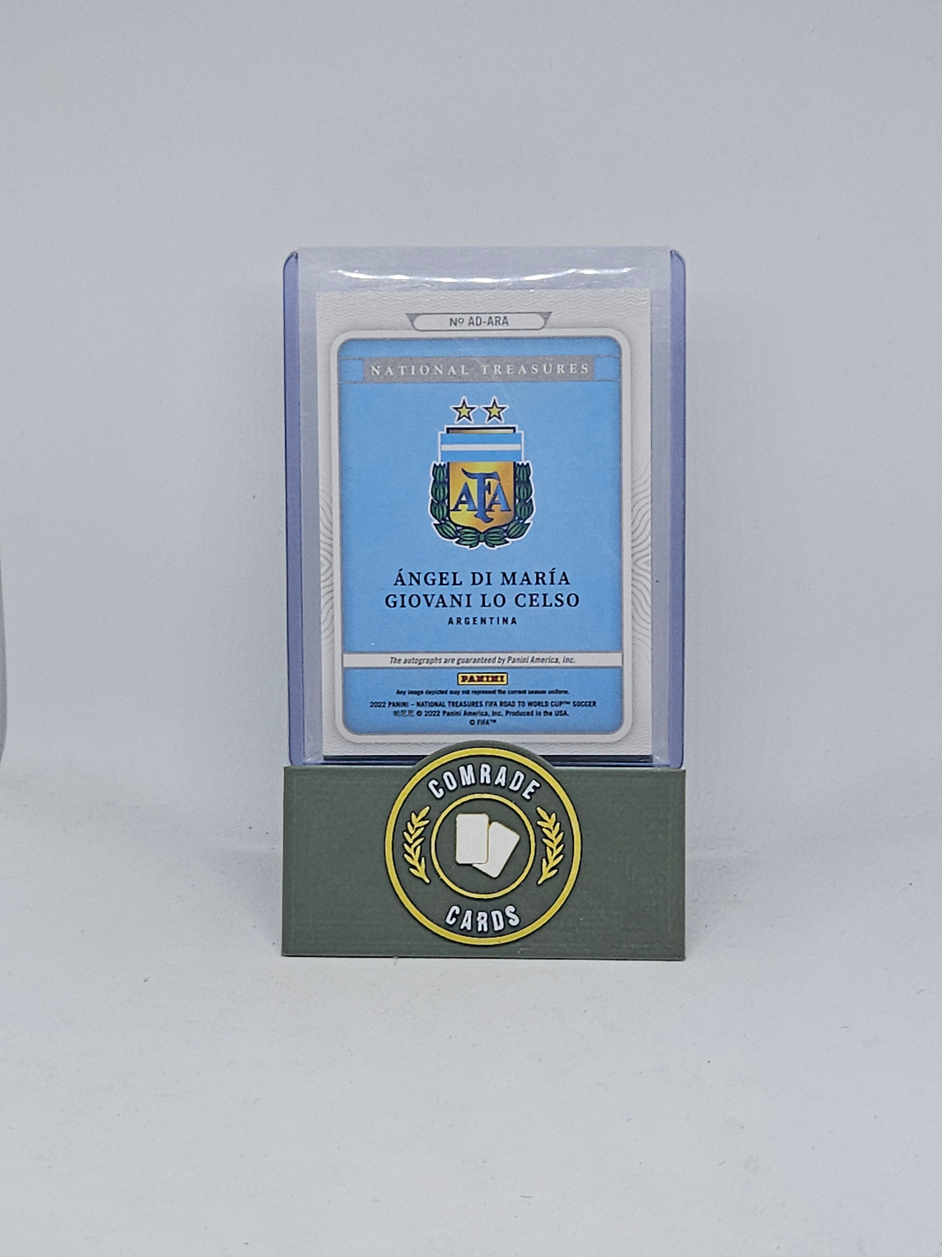 Di Maria & Lo Celso (Argentina) 16/49 Autographed Card National Treasures 2022