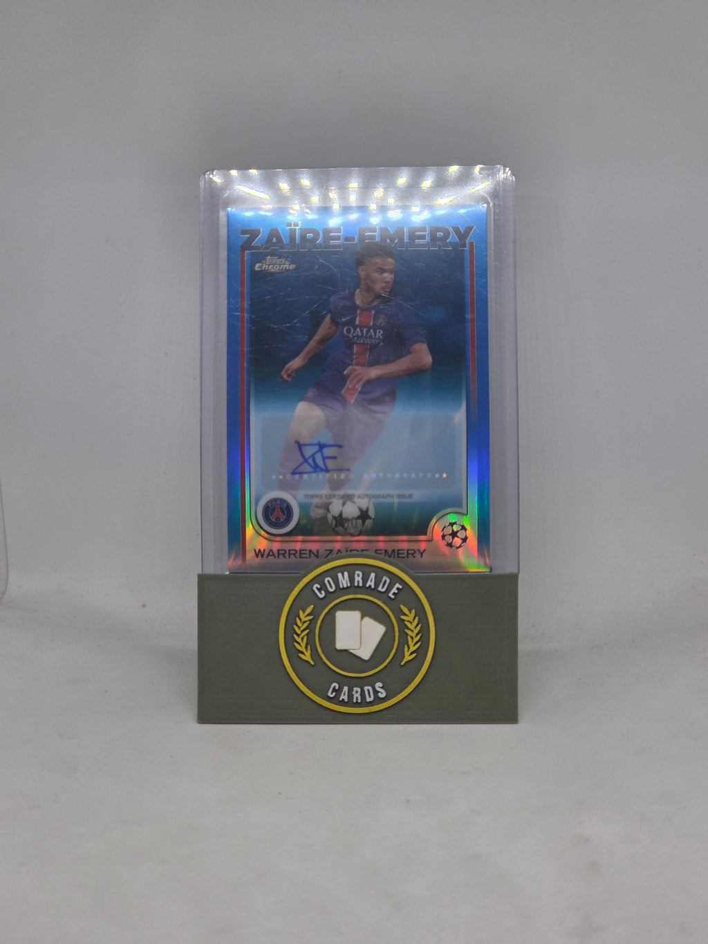 Warren Zaire-Emery (PSG) 149/150 Autographed Card Topps Chrome 2024-2025