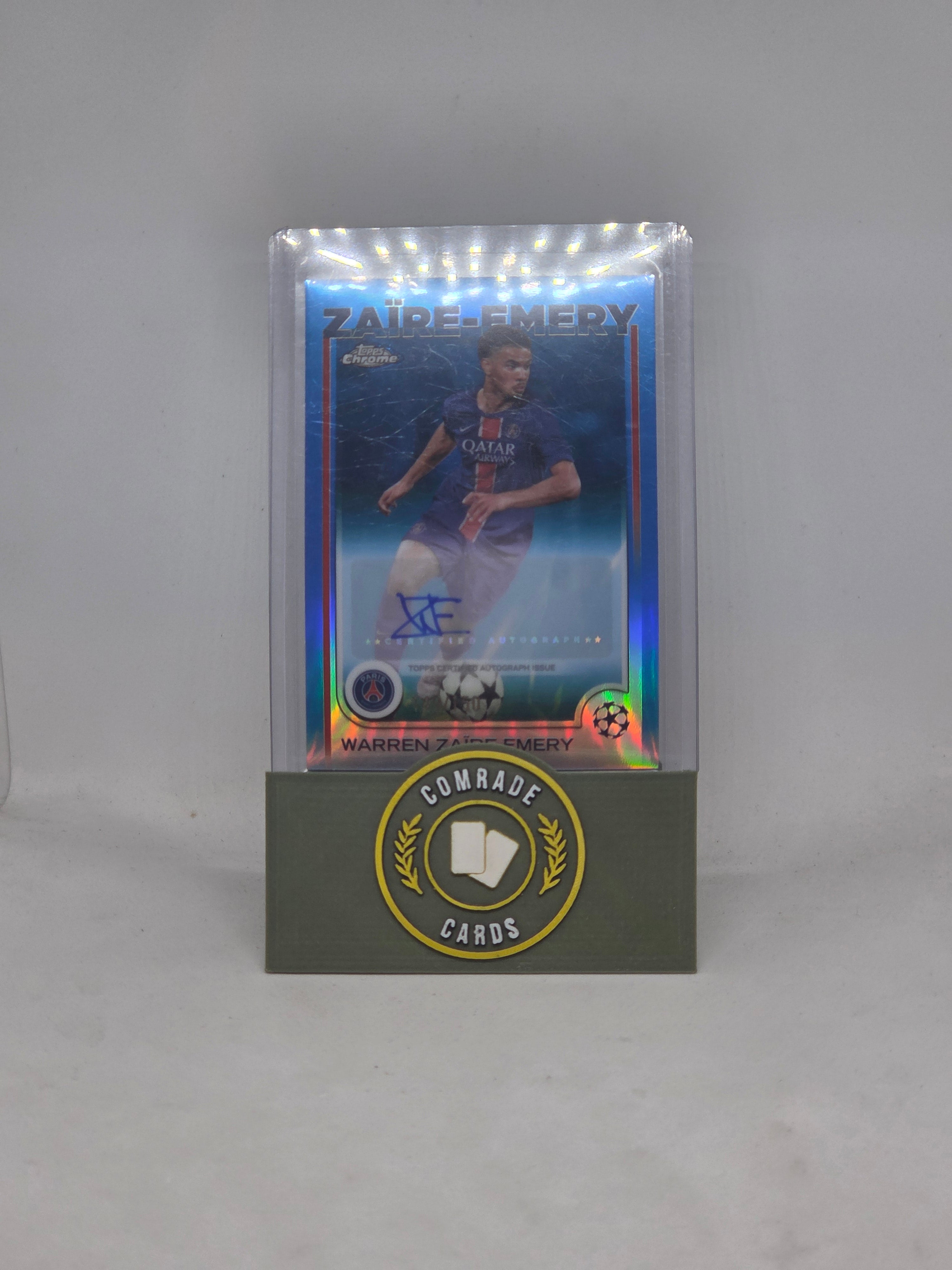 Warren Zaire-Emery (PSG) 149/150 Autographed Card Topps Chrome 2024-2025
