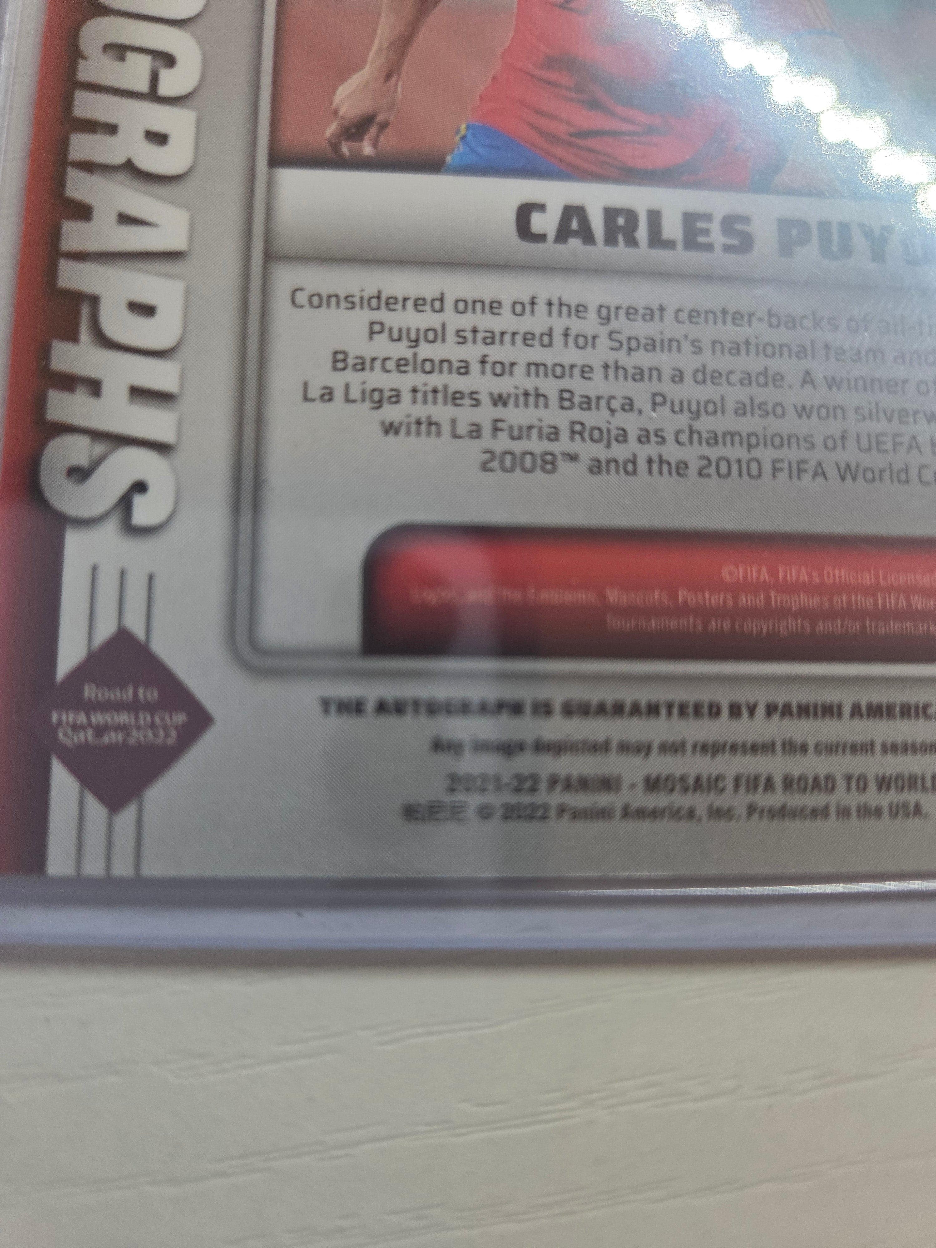 Carles Puyol (Spain) Autographed Card Mosaic Road To World Cup 2021-2022