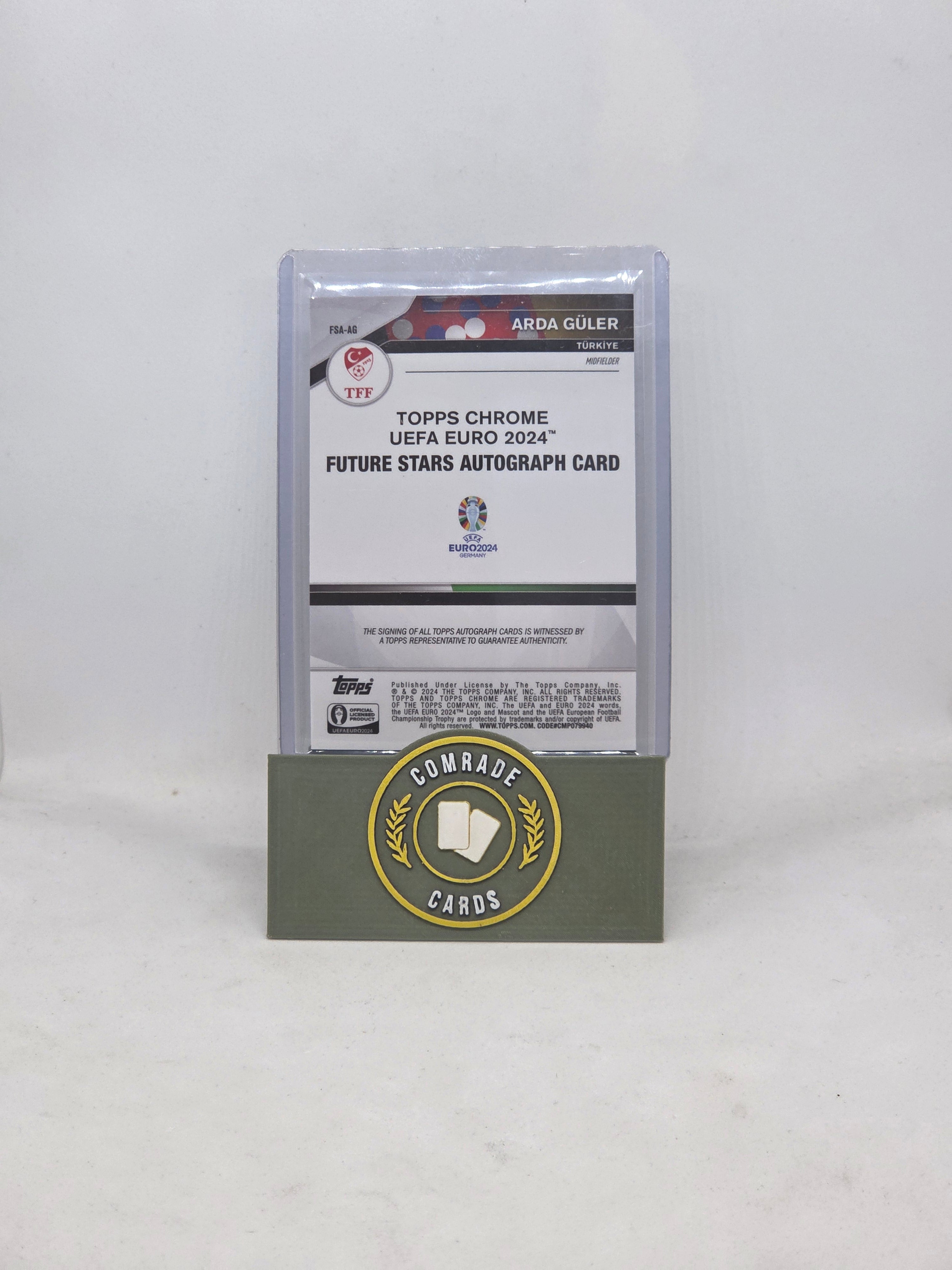 Arda Guler (Turkey) 54/75 Autographed Card Topps Chrome Euro 2024