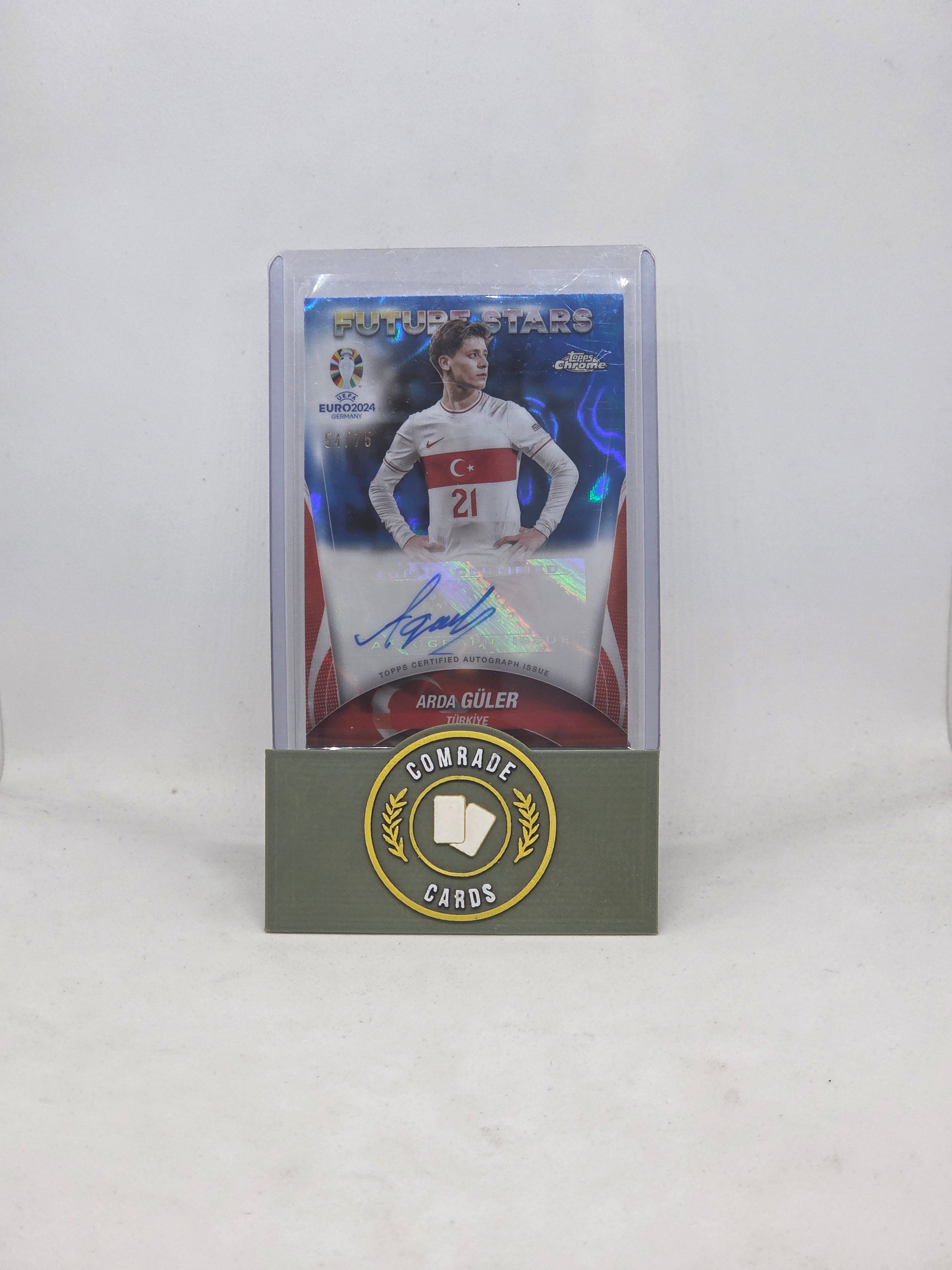 Arda Guler (Turkey) 54/75 Autographed Card Topps Chrome Euro 2024