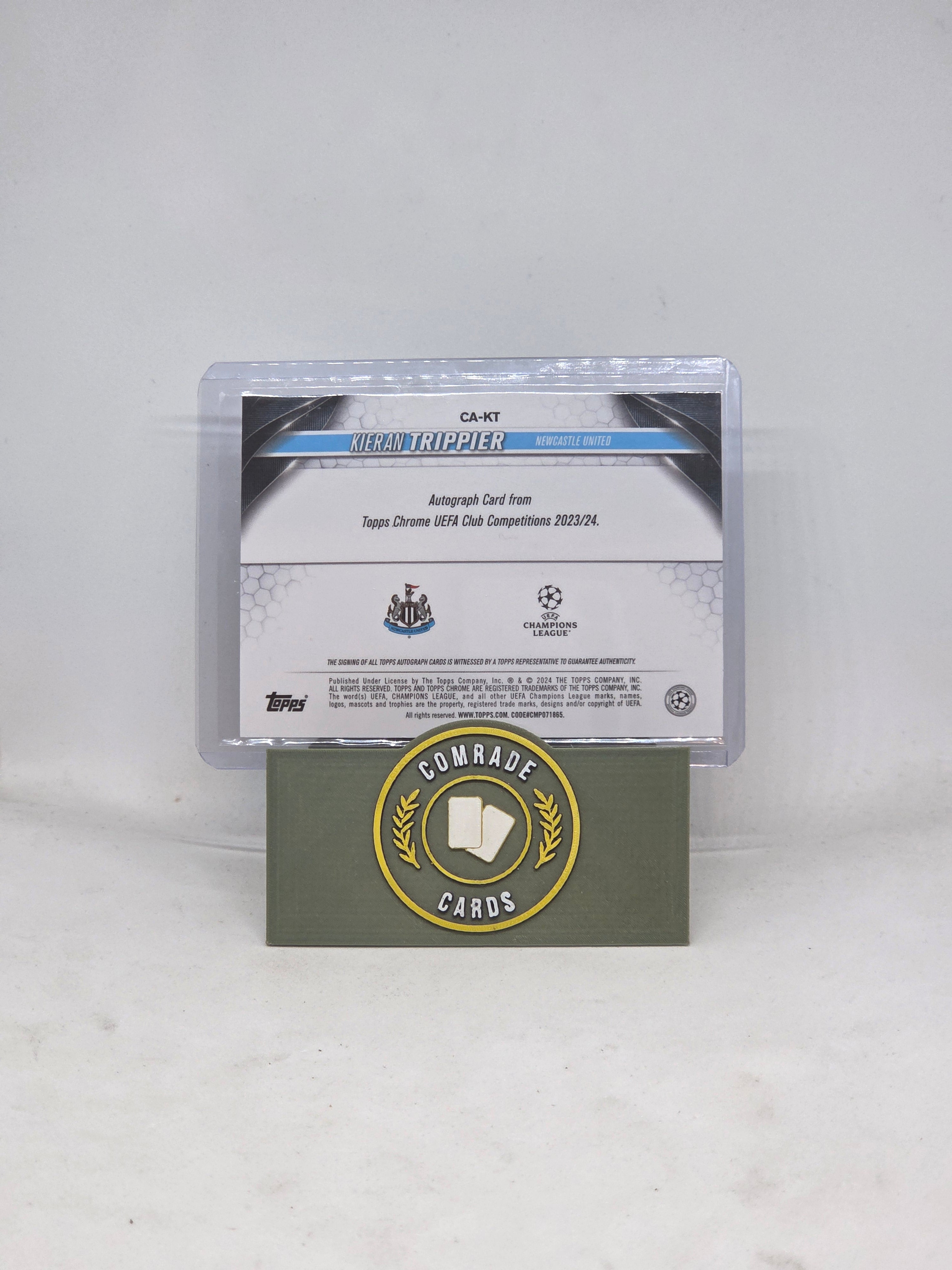 Kieran Trippier (Newcastle) 144/199 Autographed Card Topps Chrome 2023-2024