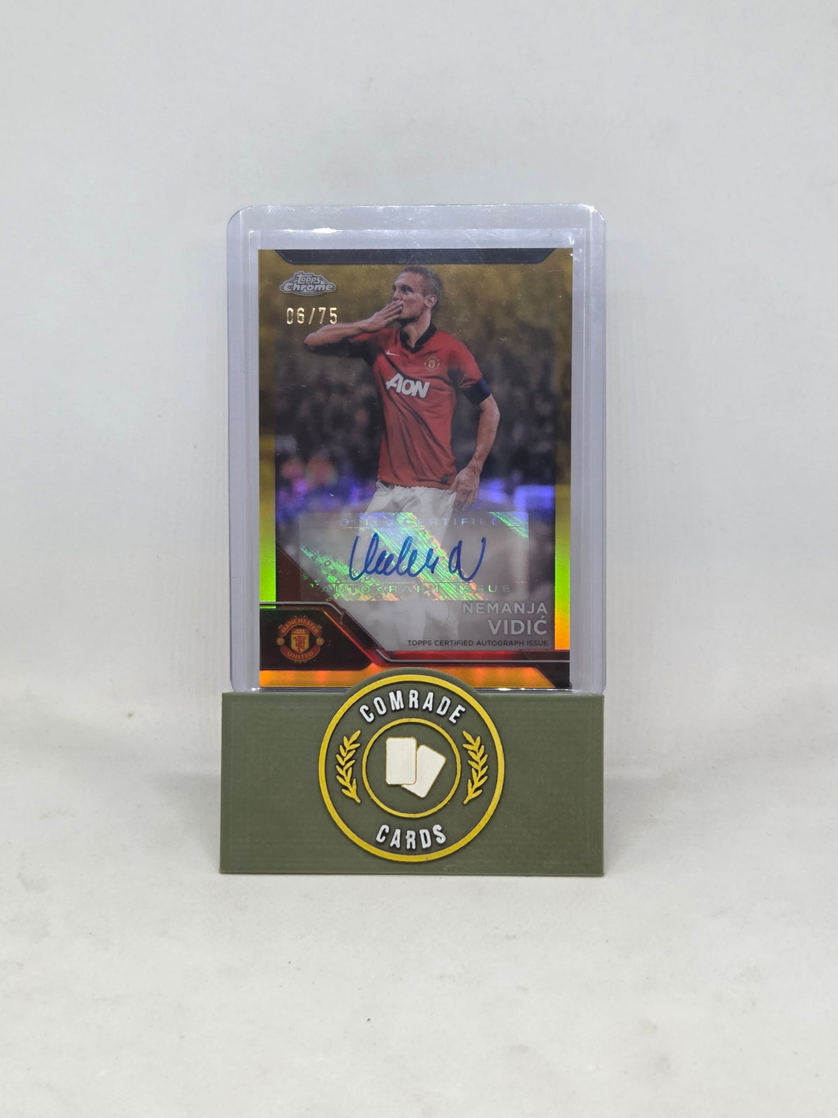 Nemanja Vidic (Man United) 06/75 Auto Topps Chrome Deluxe Man United 2024-2025