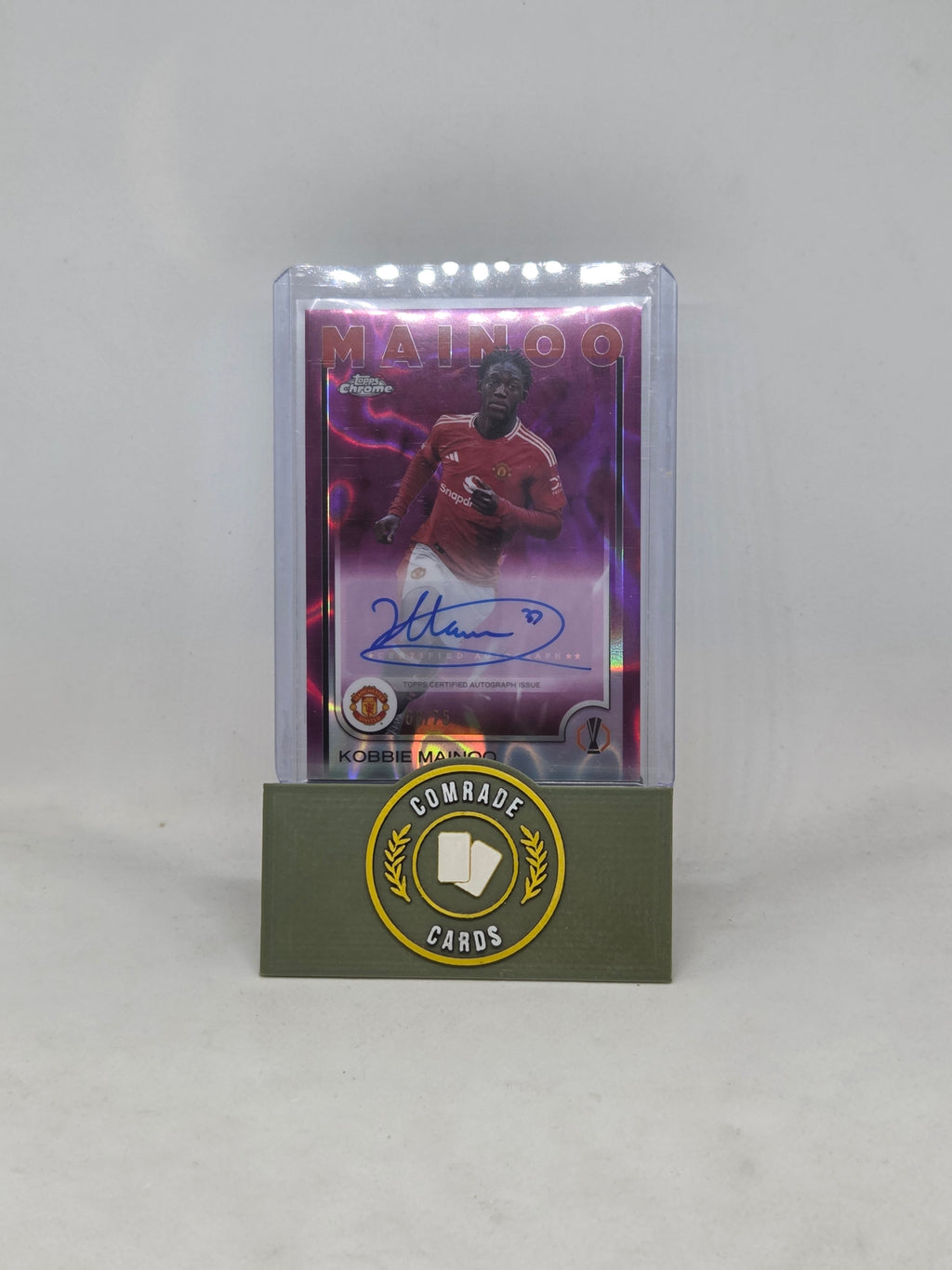 Kobbie Mainoo (Man United) 68/75 Autographed Card Topps Chrome 2024-2025