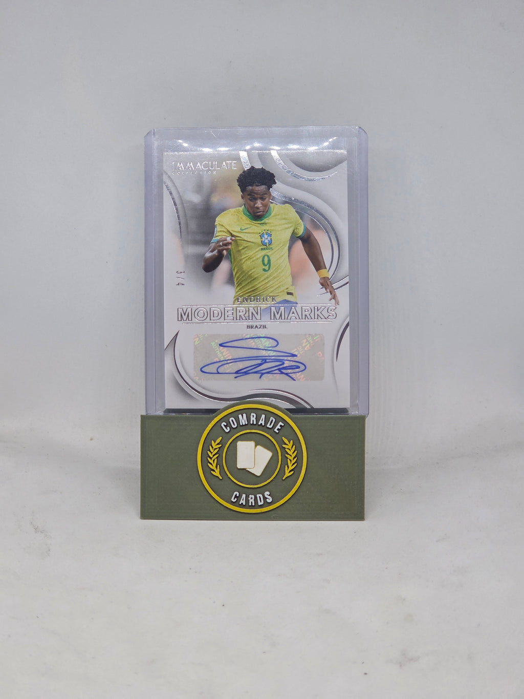 Endrick (Brazil) 3/4 Autographed Card Immaculate 2024-2025