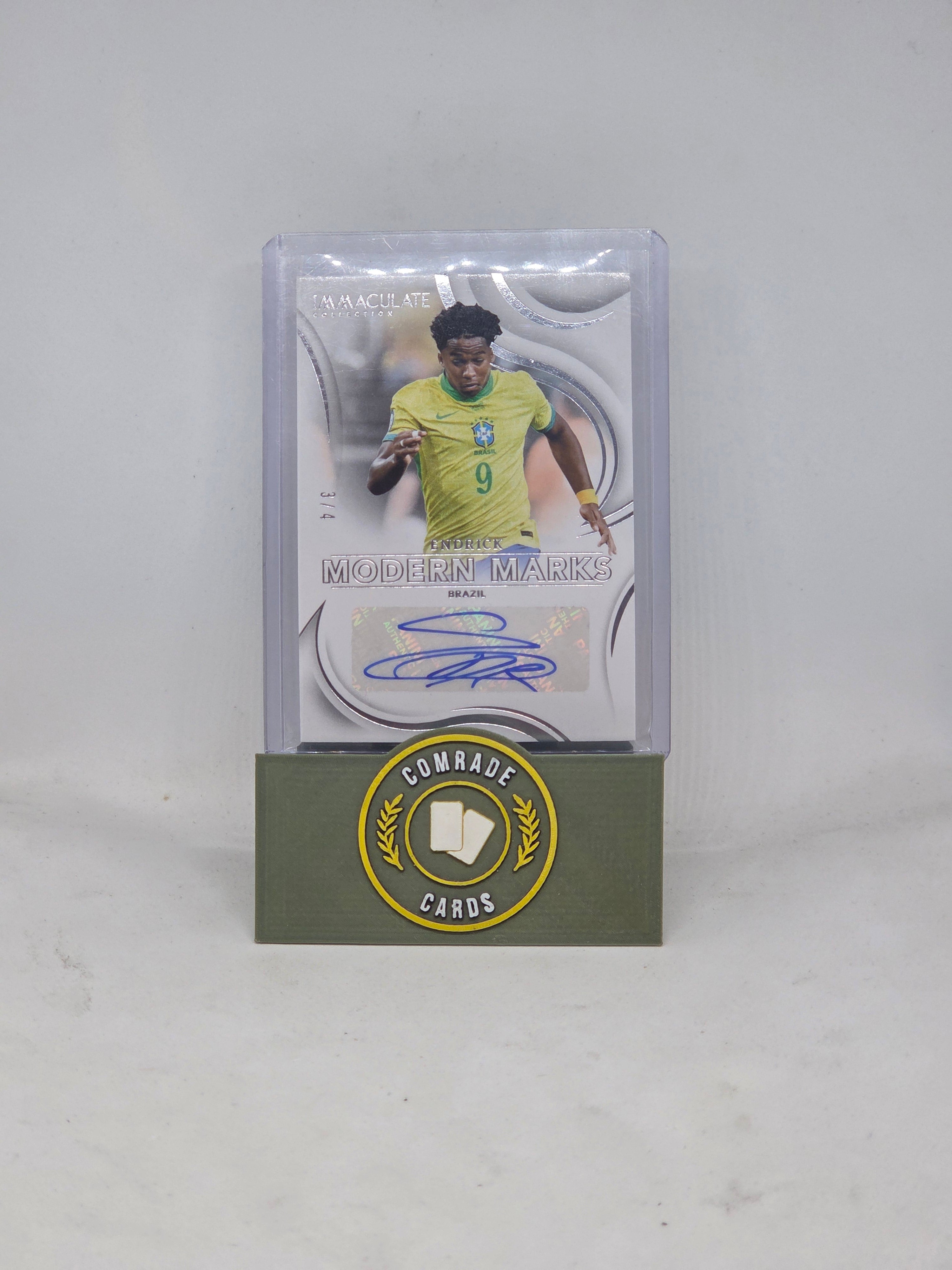 Endrick (Brazil) 3/4 Autographed Card Immaculate 2024-2025