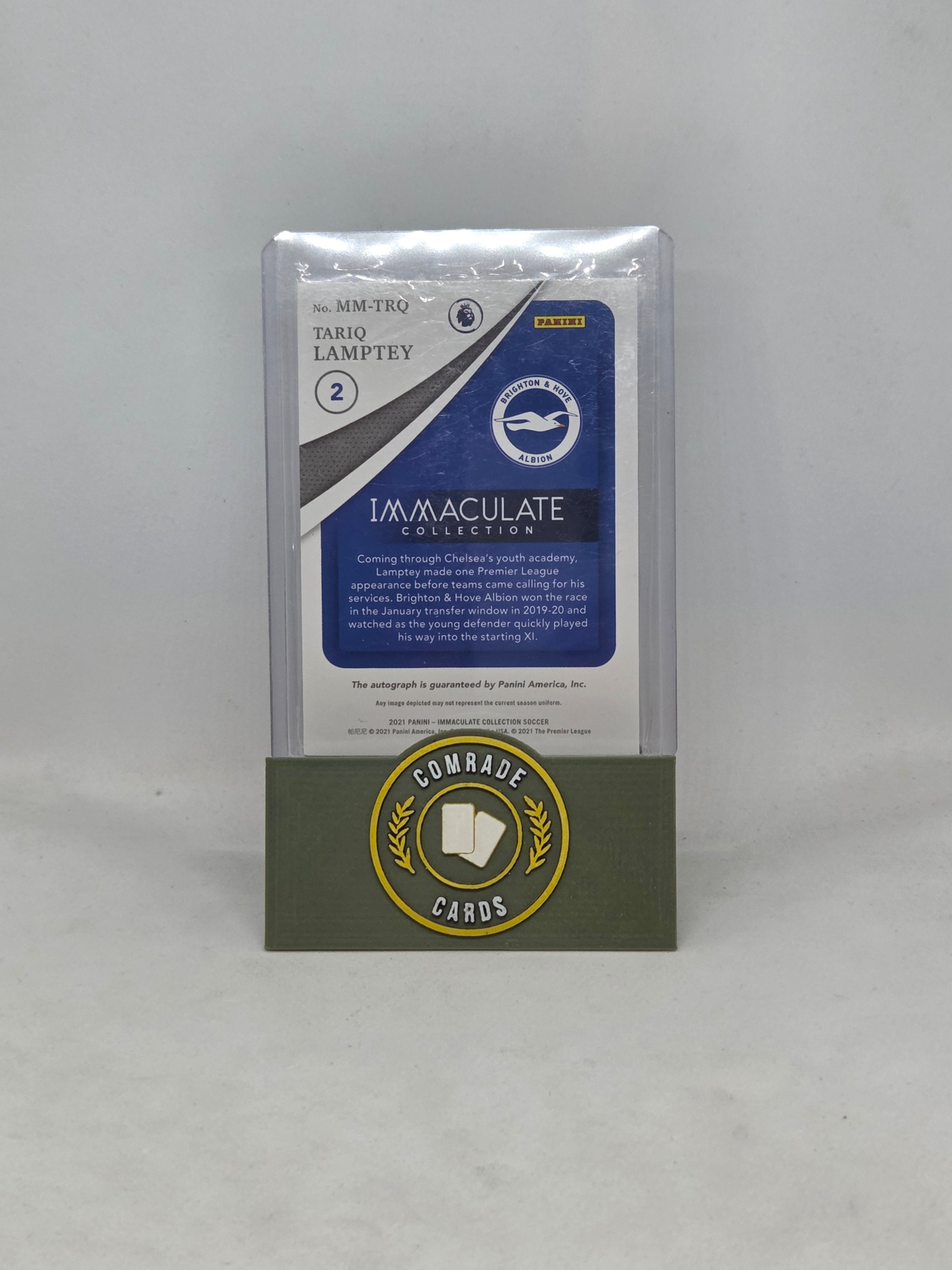 Tariq Lamptey (Brighton) 36/99 Autographed Card Immaculate 2020-2021